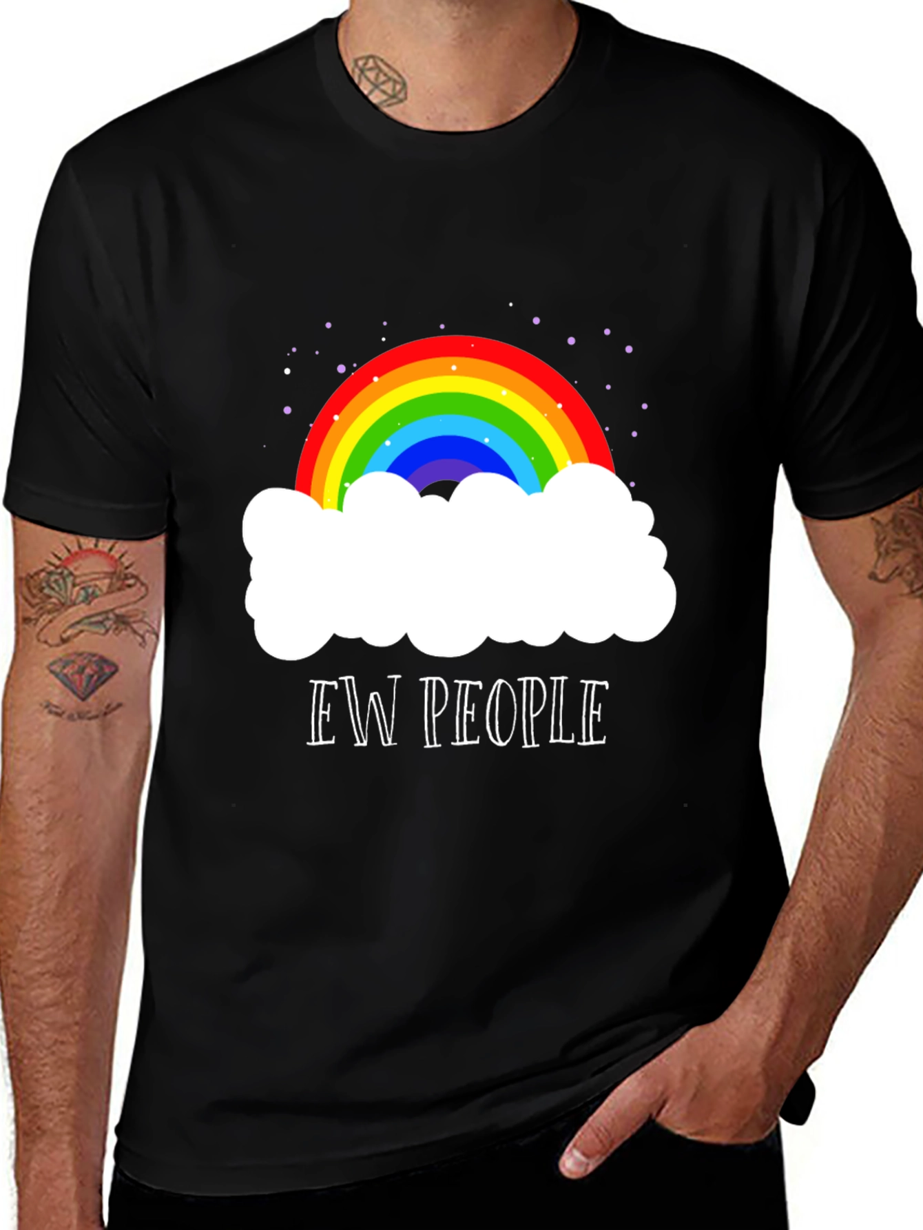 Variant 20 of Ew People Rainbow Cloud T-Shirt - Sarcastic Graphic Tee