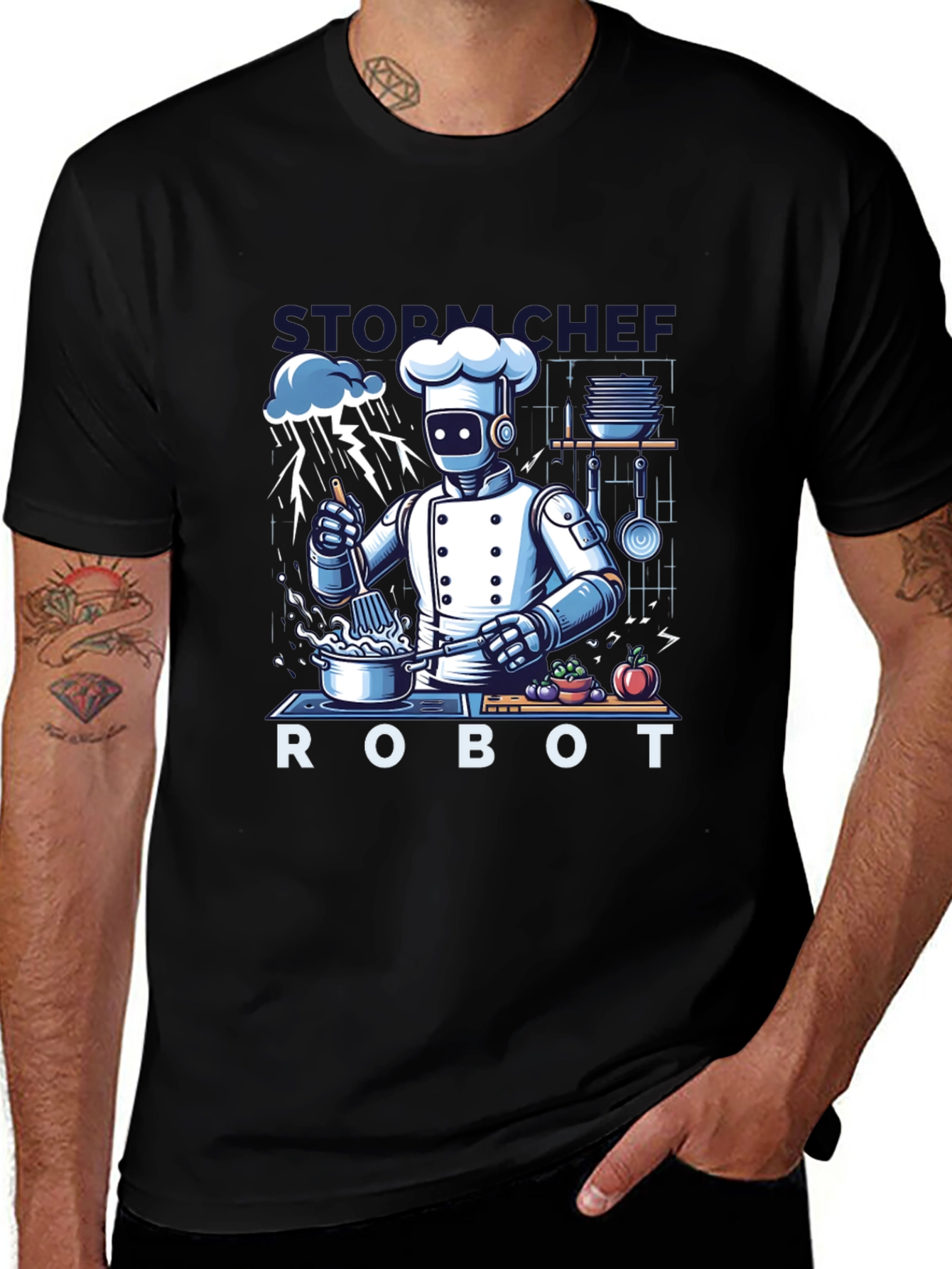 Storm Chef Robot T-Shirt - Unique Graphic Tee