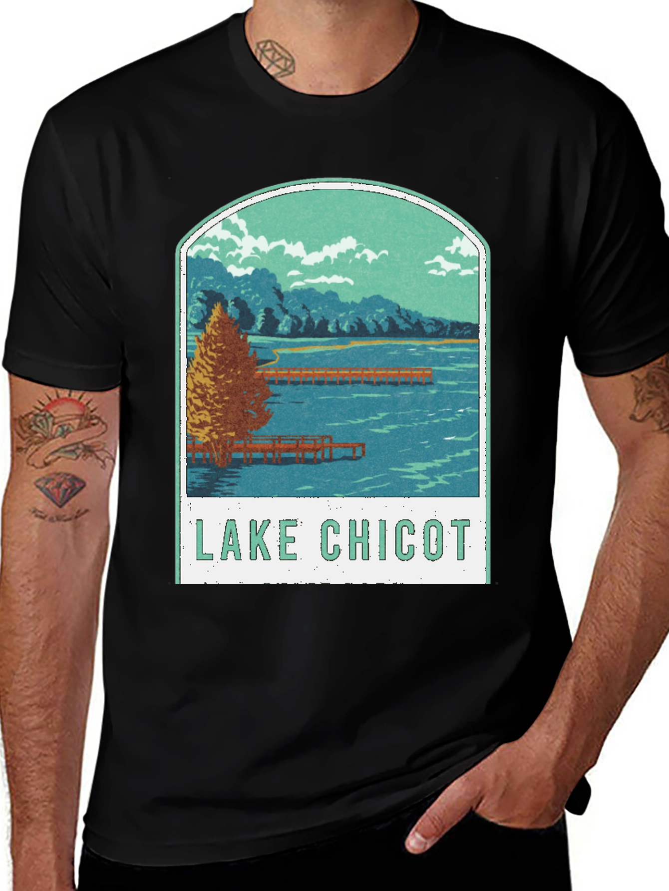 Variant 8 of Lake Chicot Graphic Tee - Vintage Style
