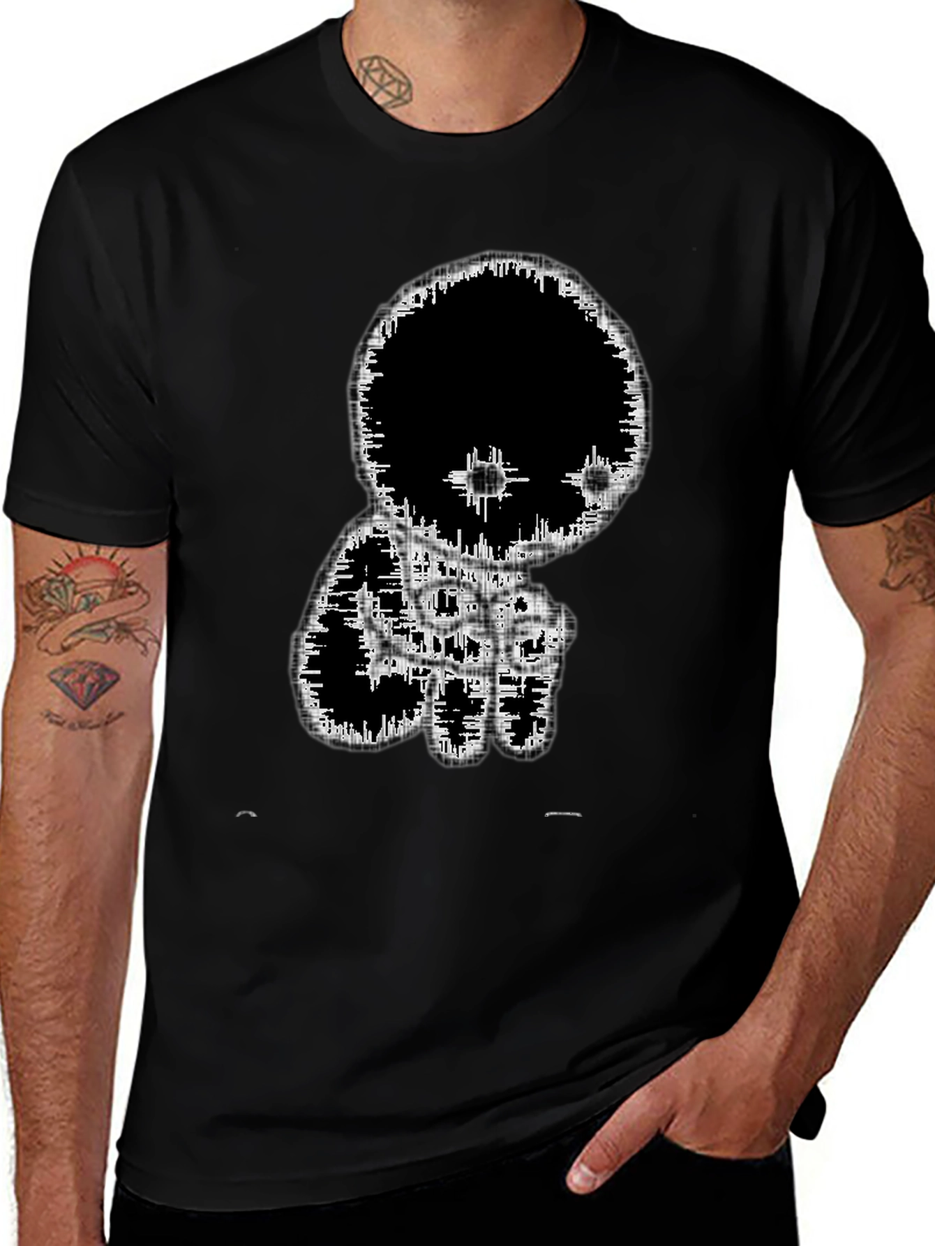 Variant 21 of Abstract Graphic Print Black Tee