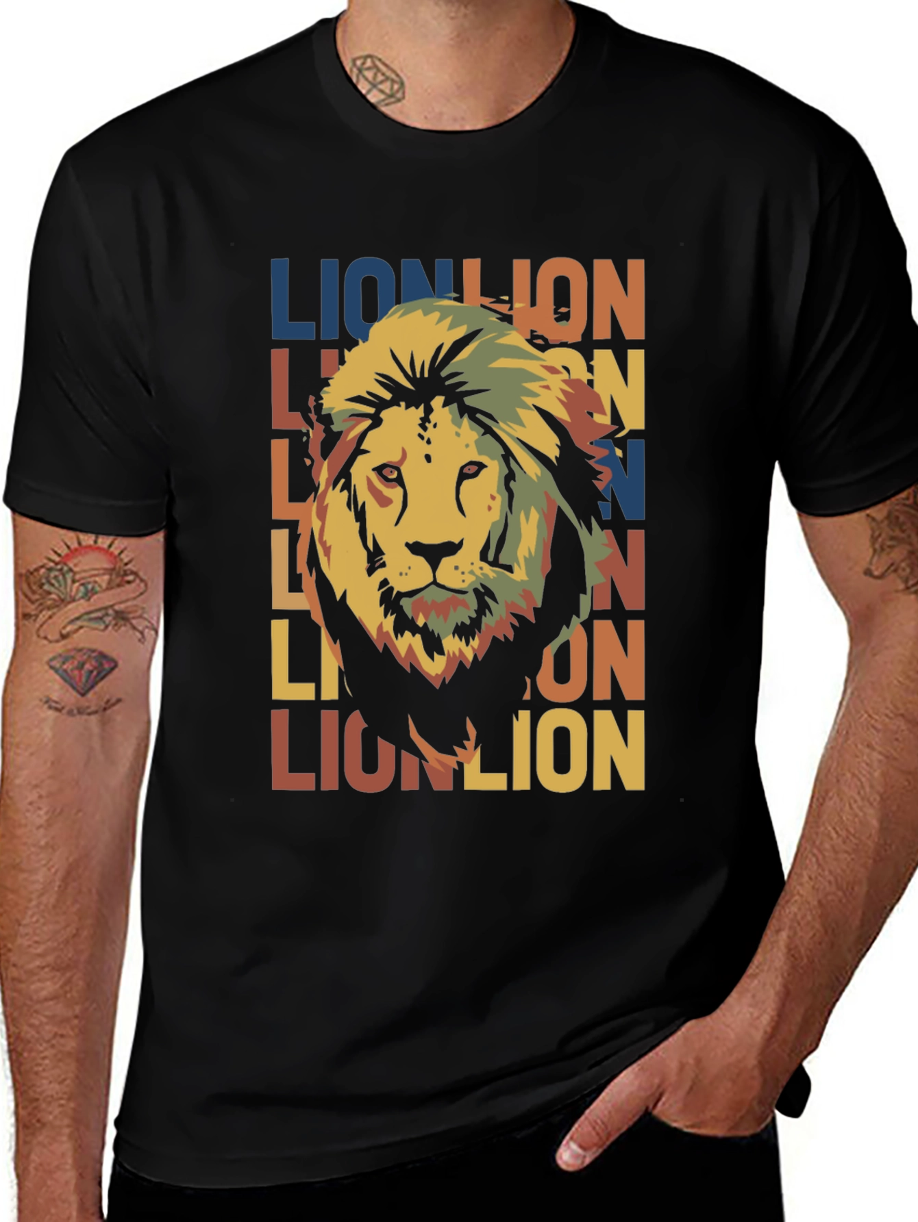 Lion Graphic Tee - Stylish Animal Print T-Shirt