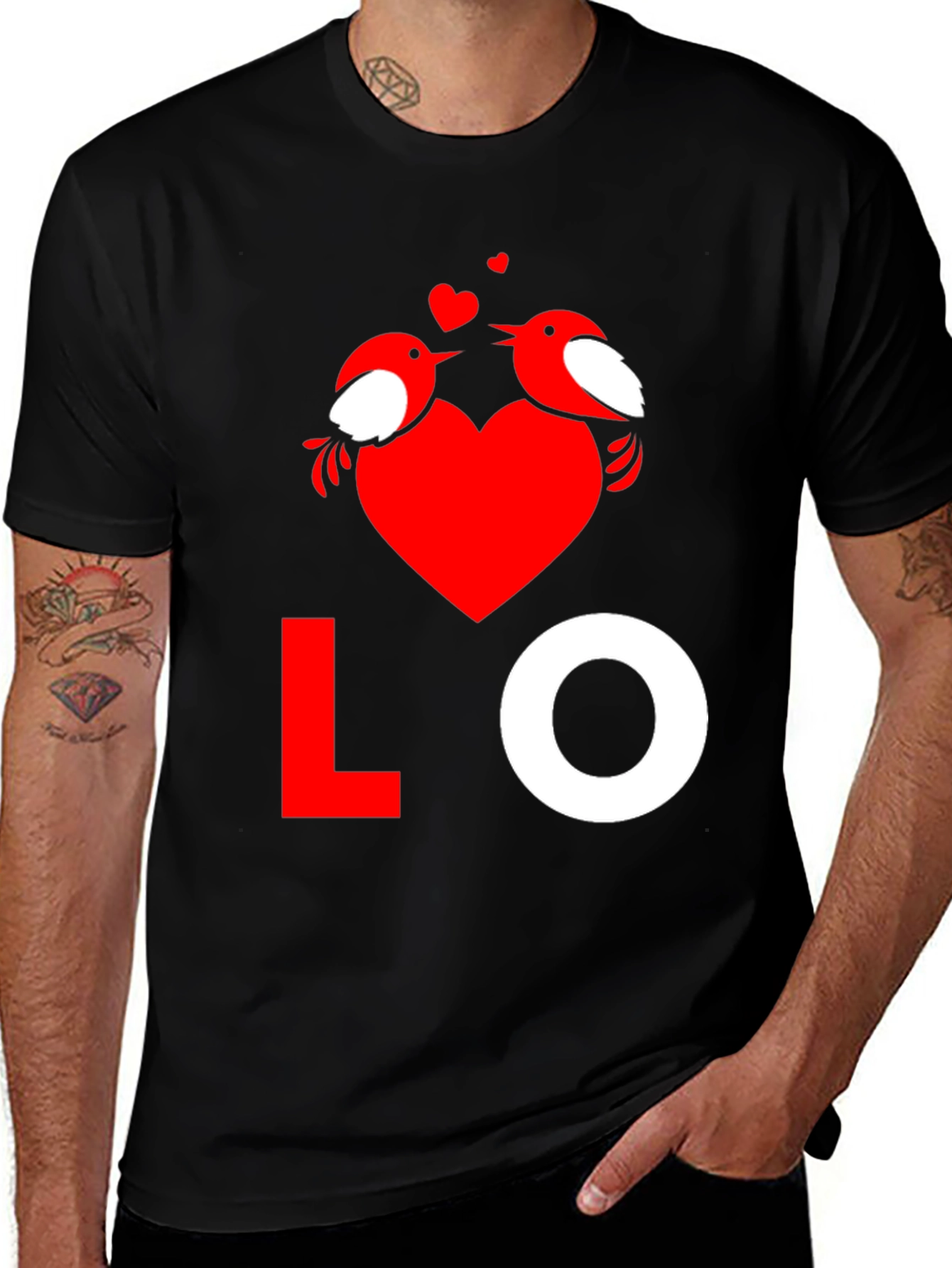 Variant 27 of Love Birds Graphic Tee - Valentine's Day Shirt