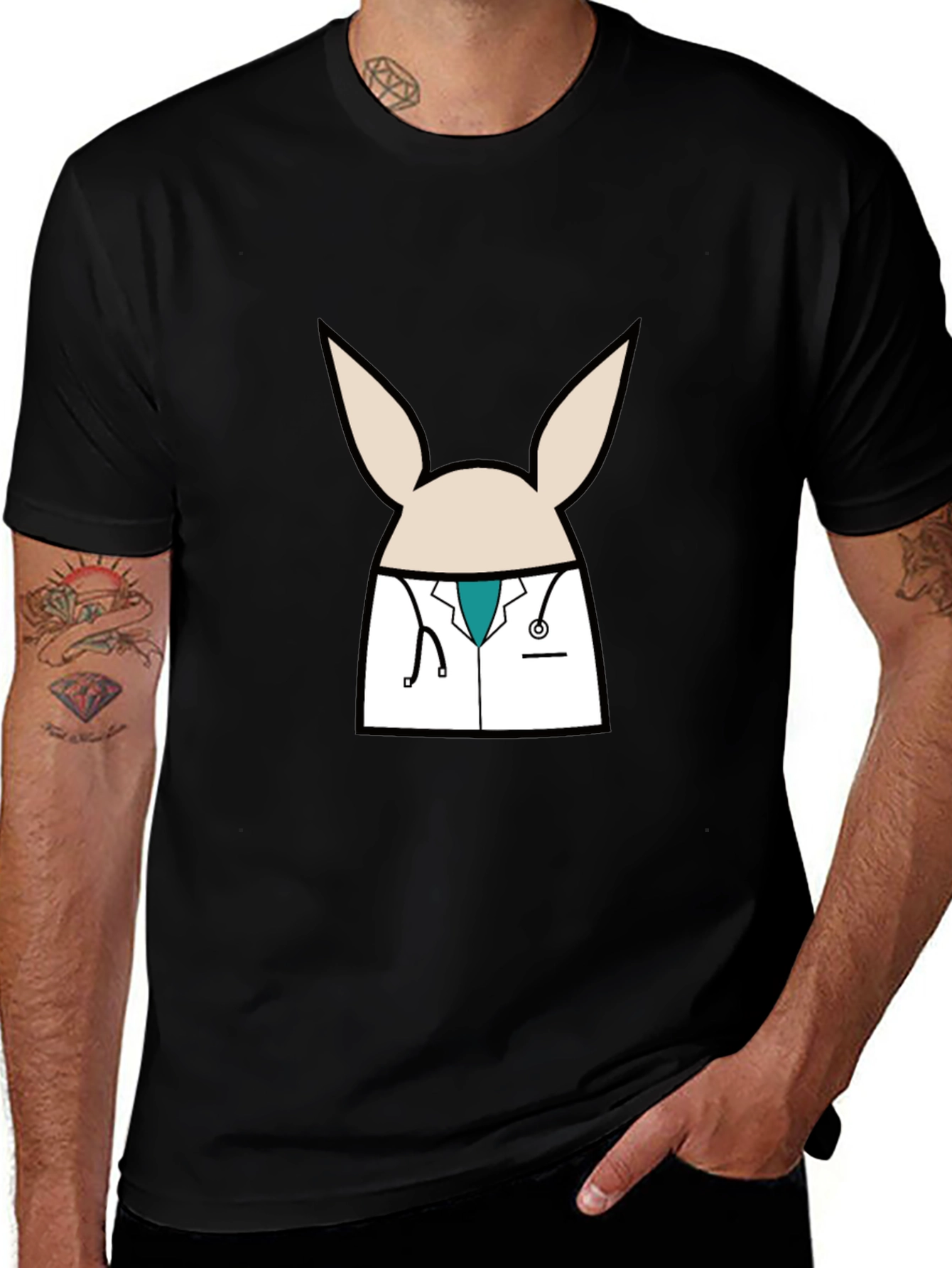Variant 15 of Doctor Bunny Black T-Shirt