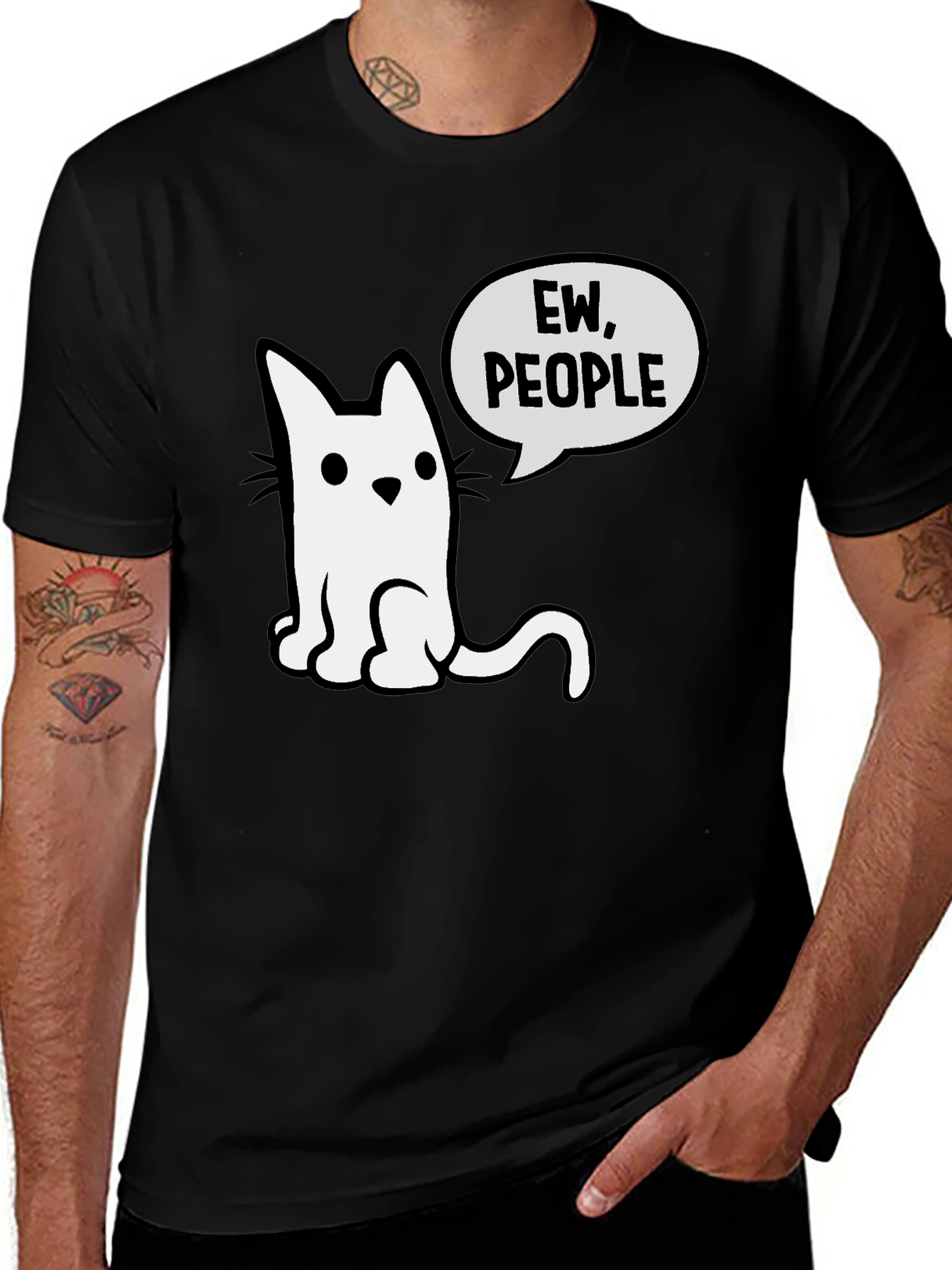 Variant 17 of Ew People Funny Cat Graphic Tee