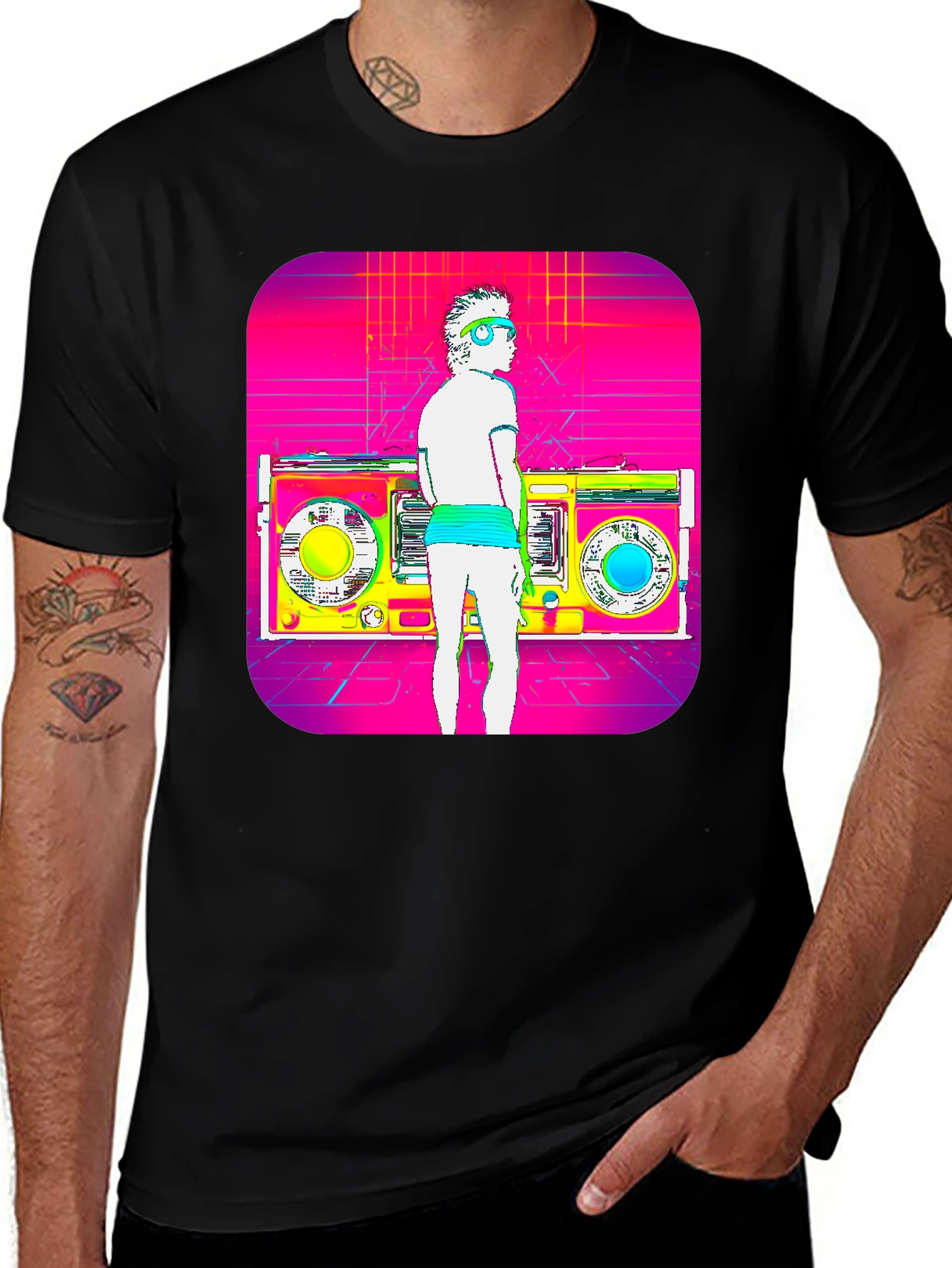 Variant 26 of Retro Boombox T-Shirt - 80s Music Style