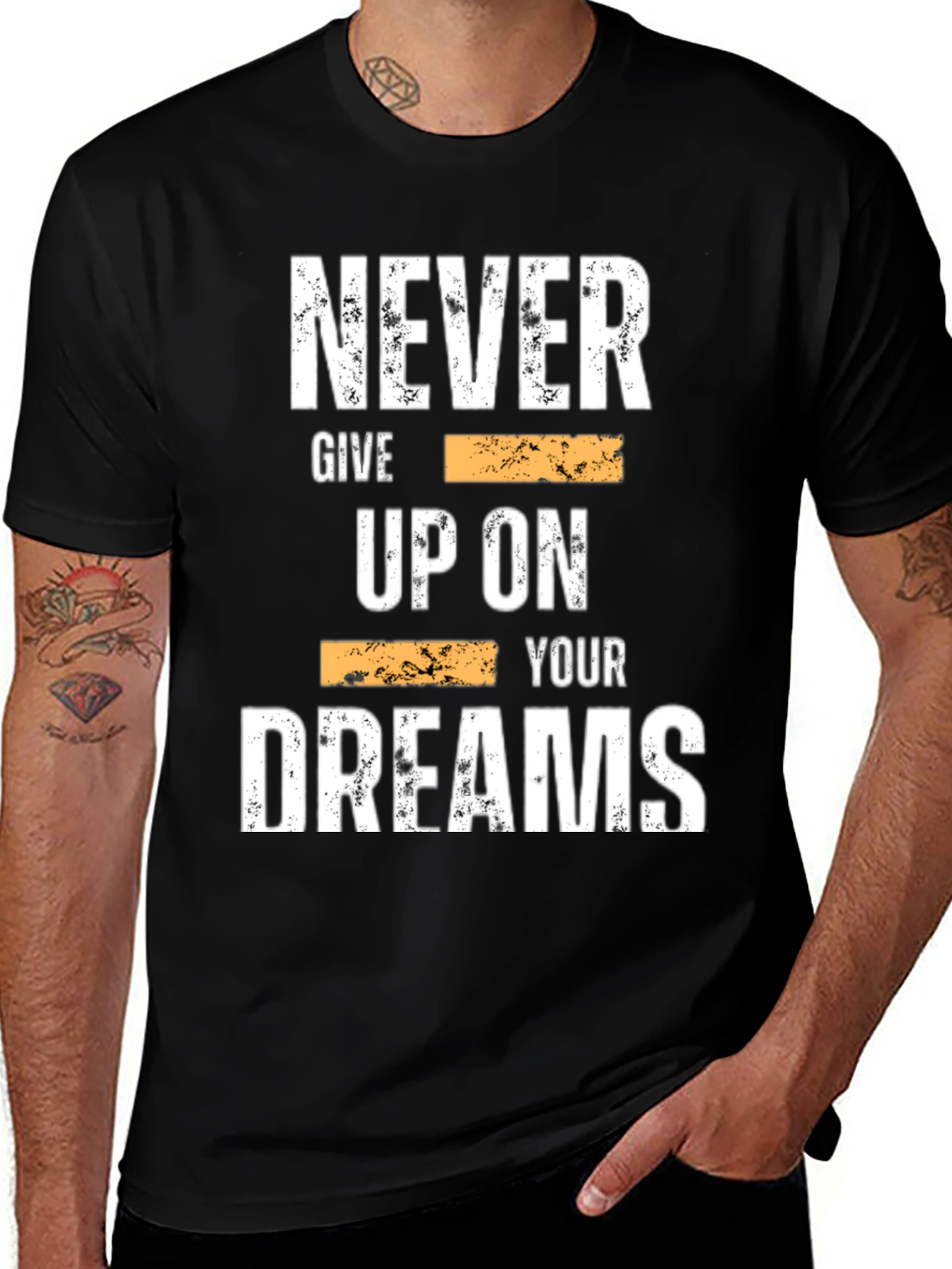 Variant 24 of Inspirational Graphic Tee: Never Give Up On Your Dreams