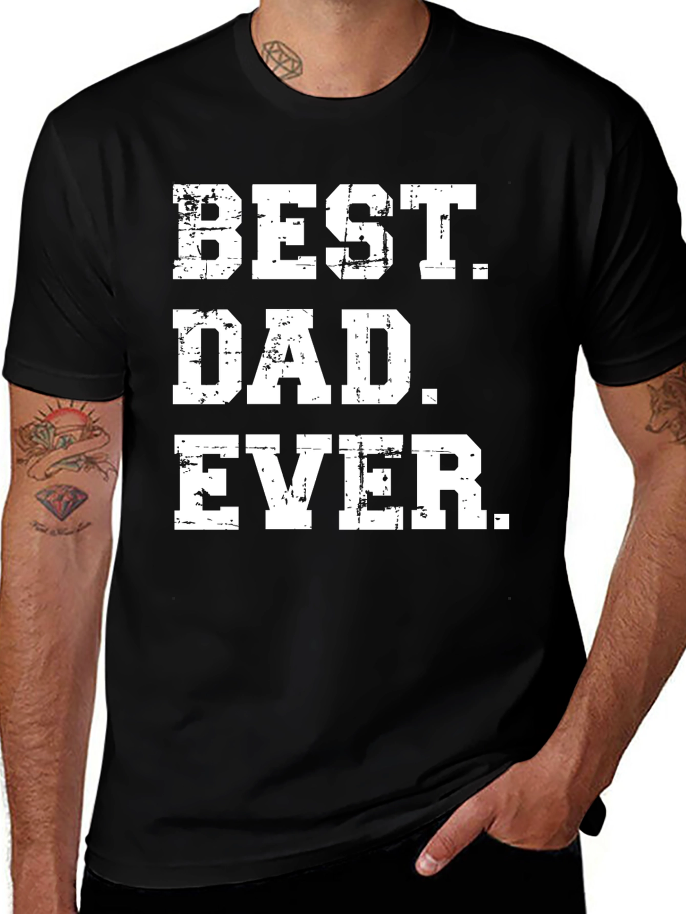 Variant 3 of Best Dad Ever Black Graphic T-Shirt