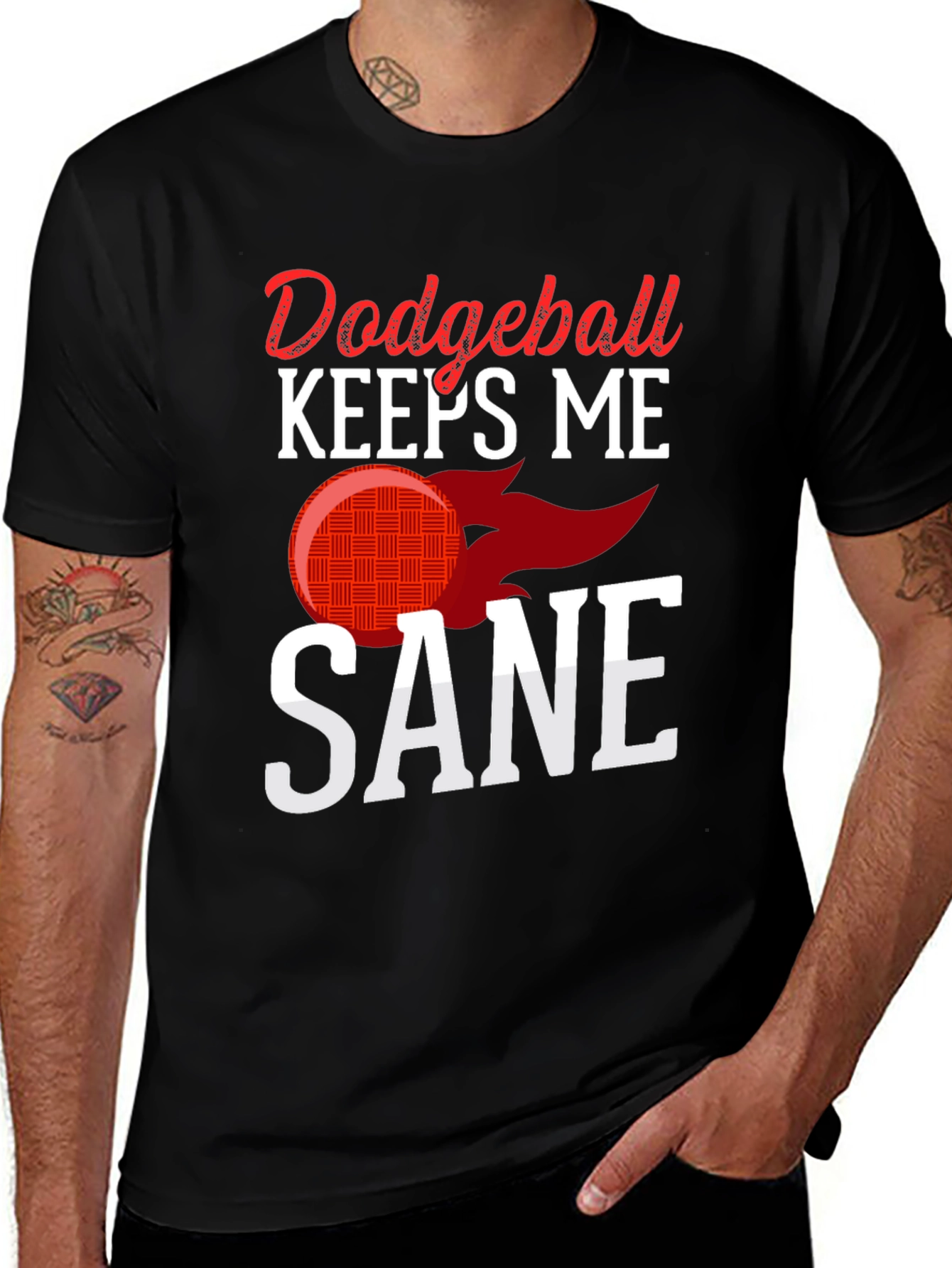 Variant 27 of Dodgeball Keeps Me Sane Graphic T-Shirt