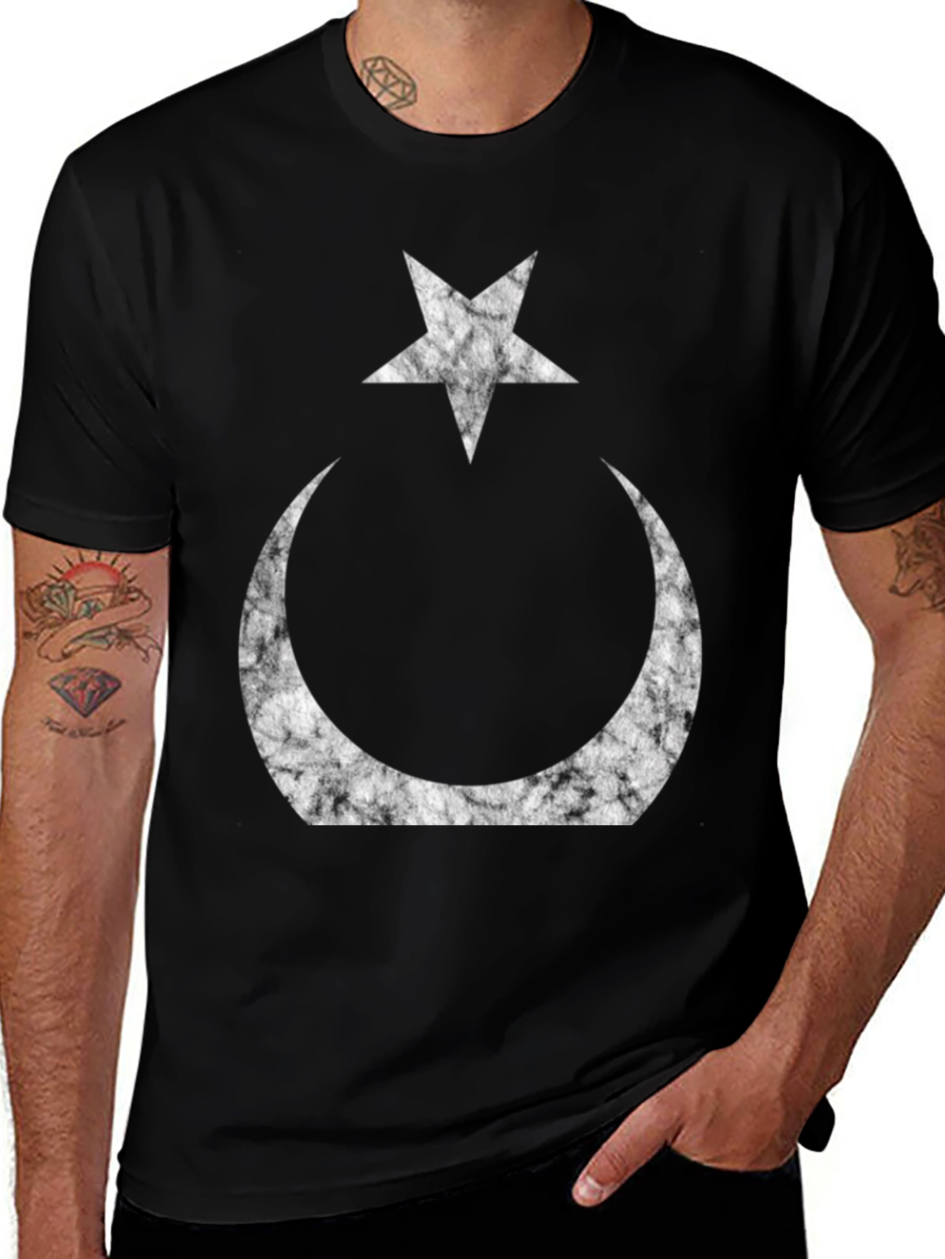Turkish Flag Grunge Graphic Tee - Crescent & Star T-Shirt