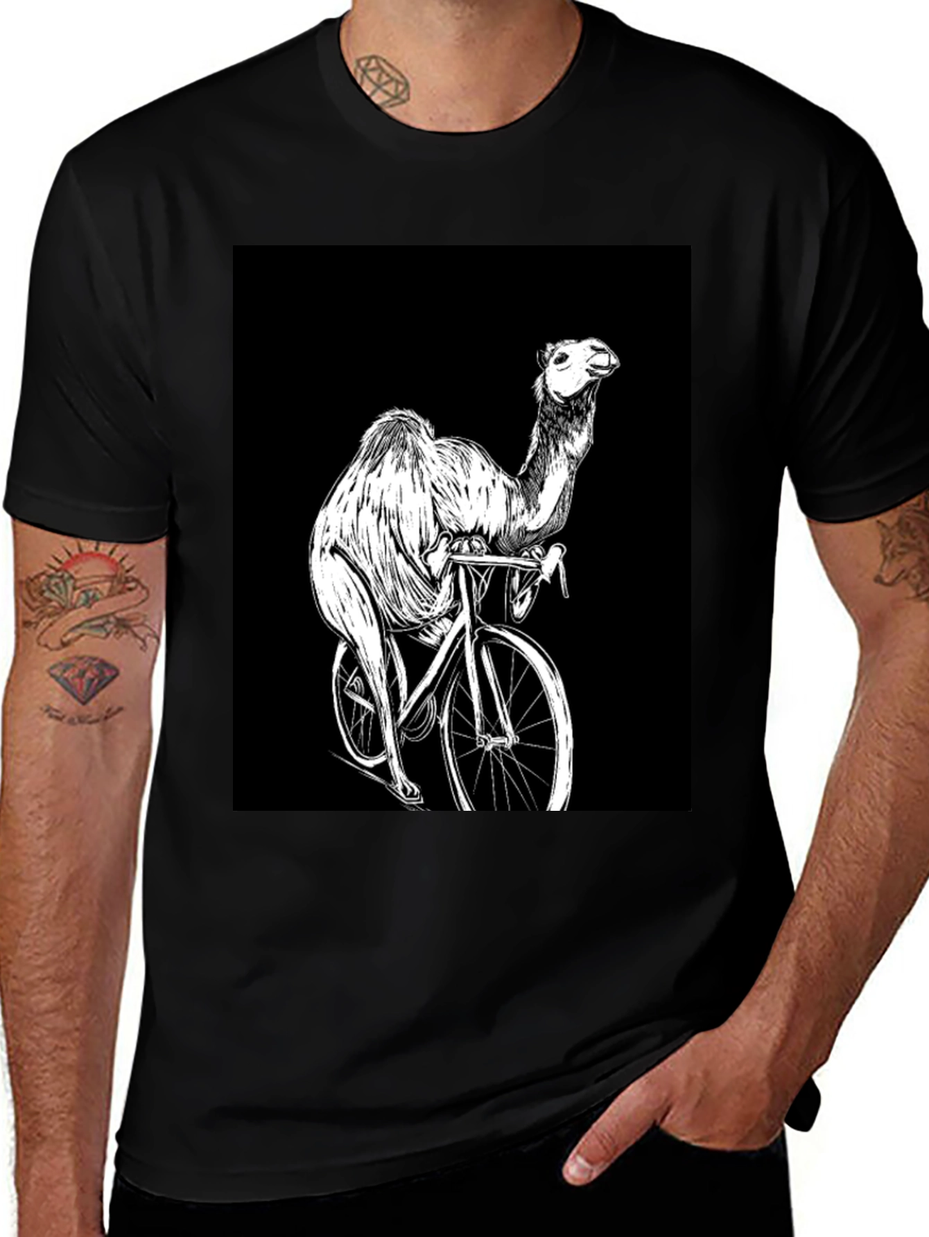 Variant 18 of Camel Riding Bike T-Shirt - Unique Graphic Tee
