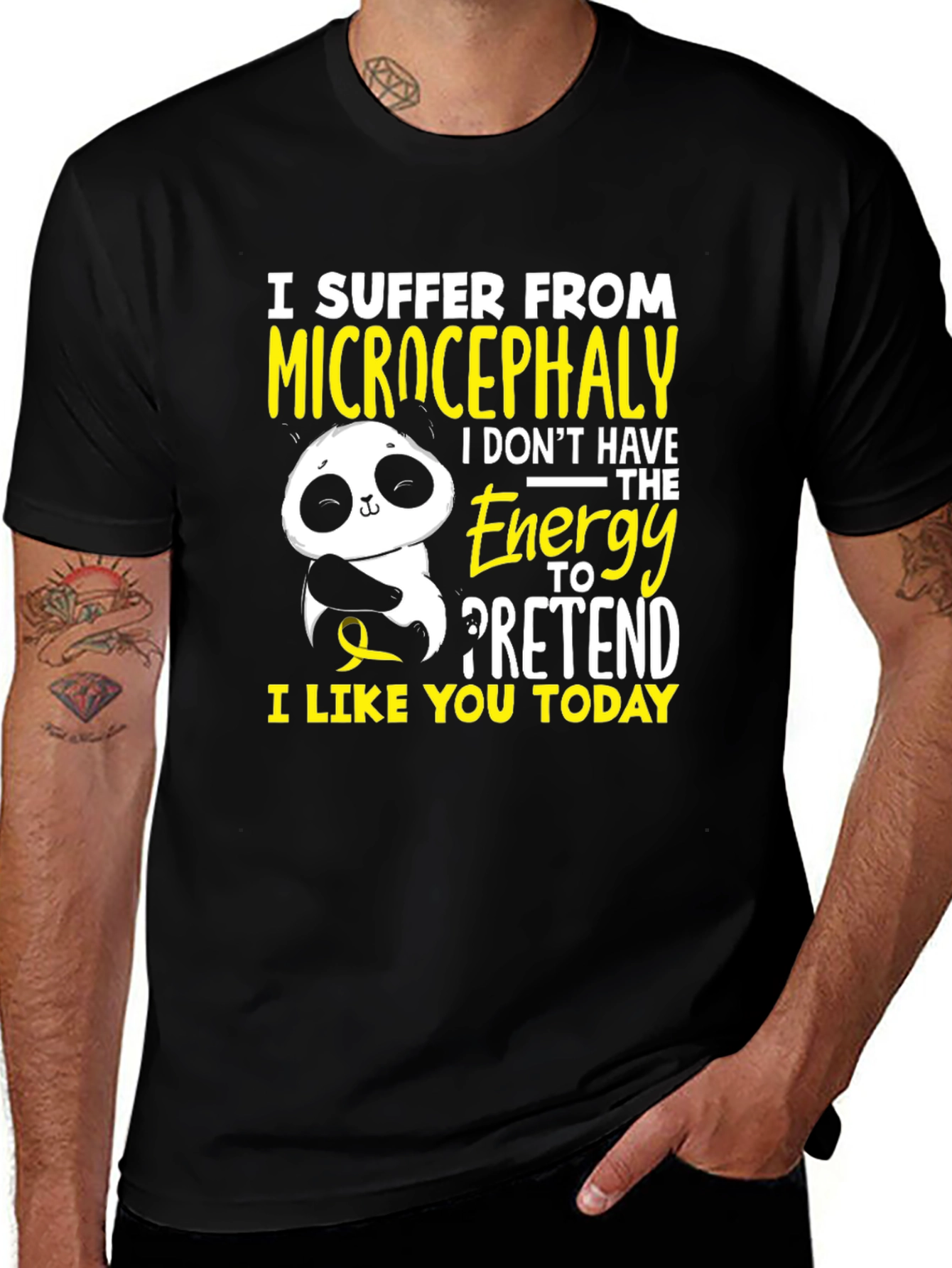 Variant 19 of Microcephaly Panda T-Shirt - Energy to Pretend