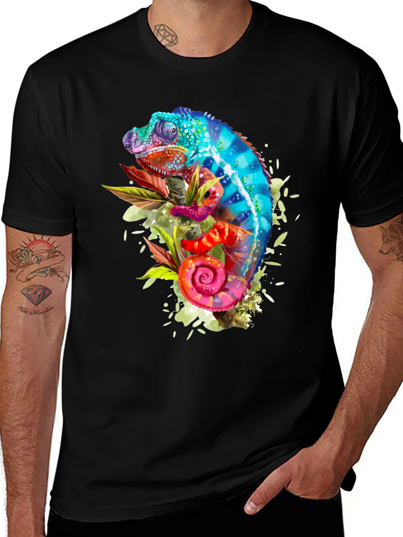 Variant 11 of Colorful Chameleon Graphic T-Shirt