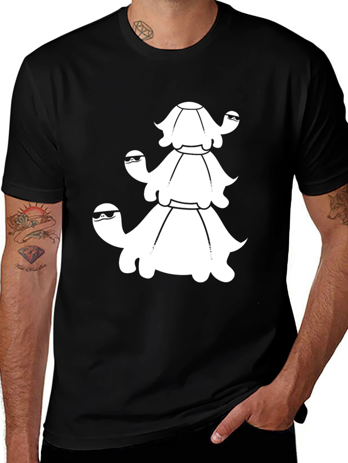 Variant 25 of Cool Turtles Black T-Shirt