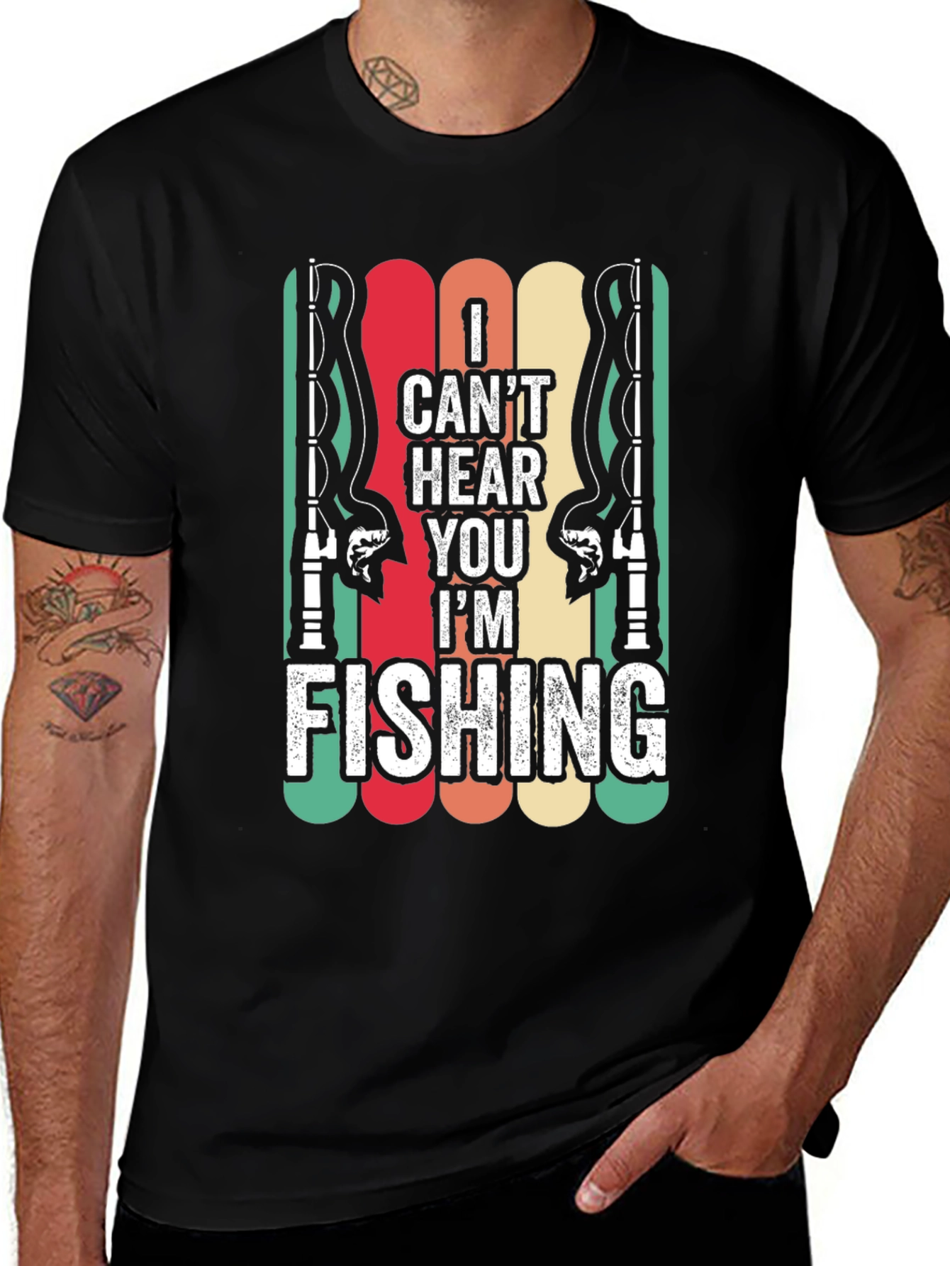Variant 27 of Fishing T-Shirt - I Can't Hear You, I'm Fishing