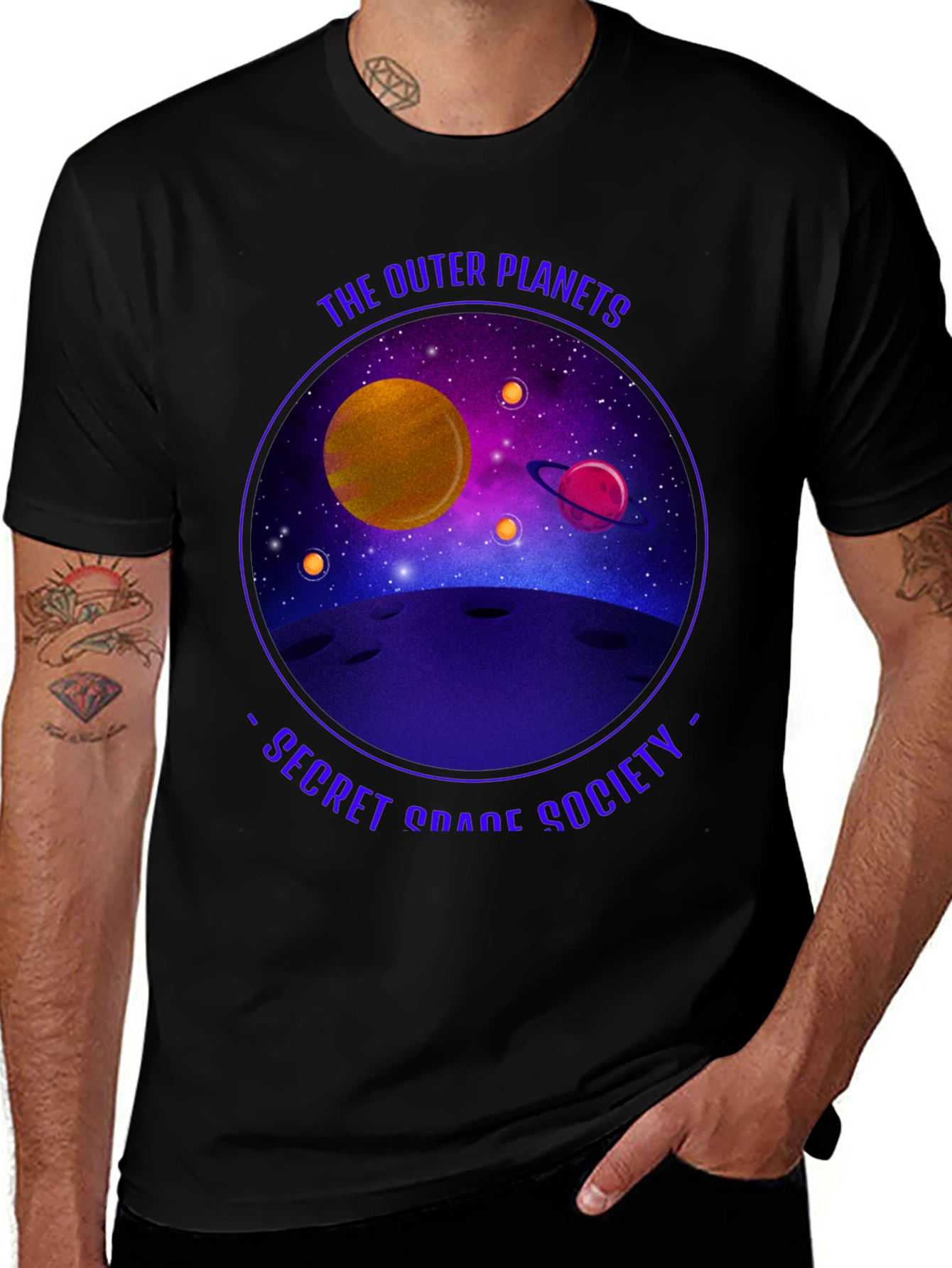Variant 3 of Outer Planets Secret Space Society Graphic Tee