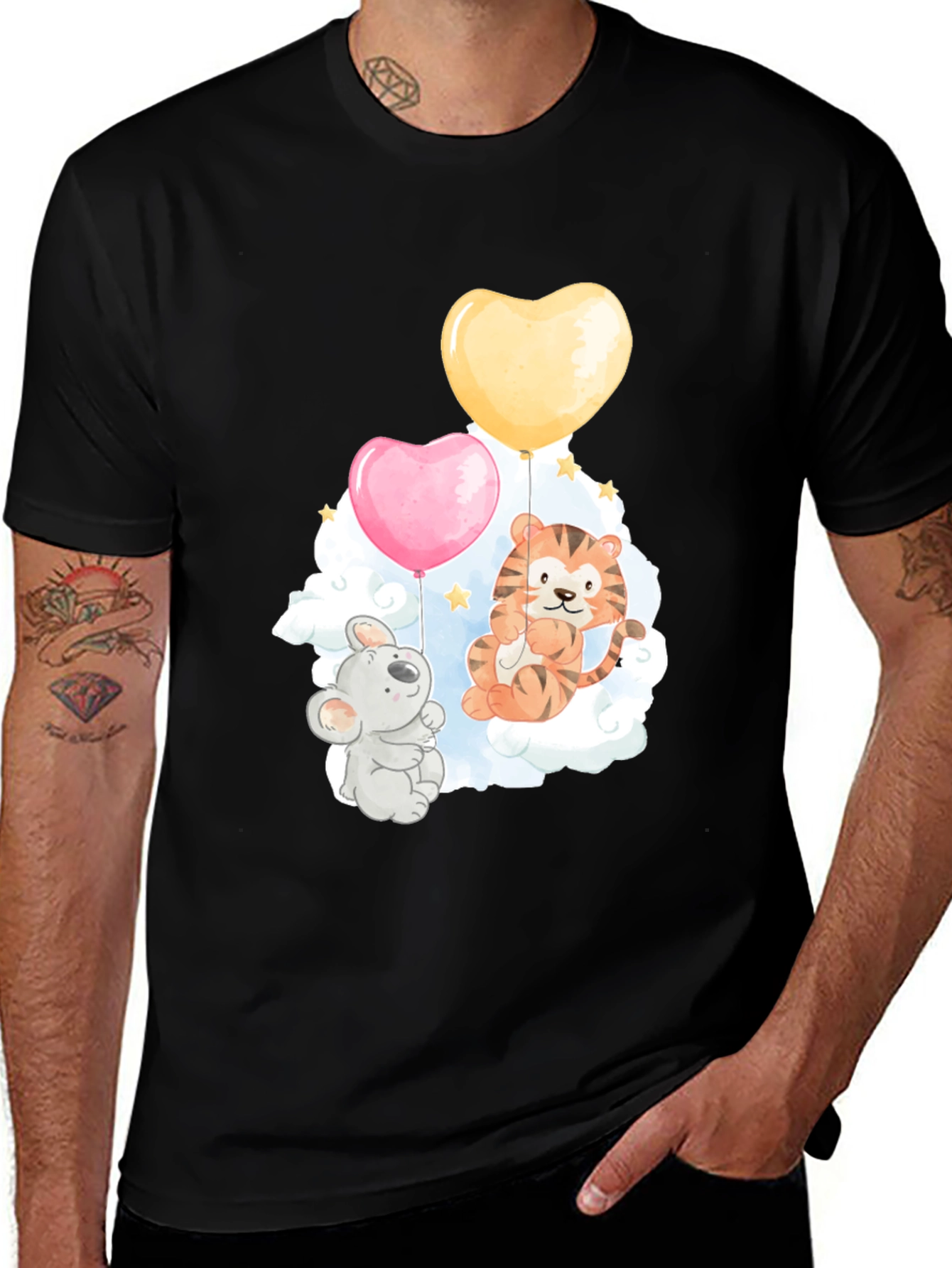 Cute Cartoon Animal Graphic Print T-Shirt