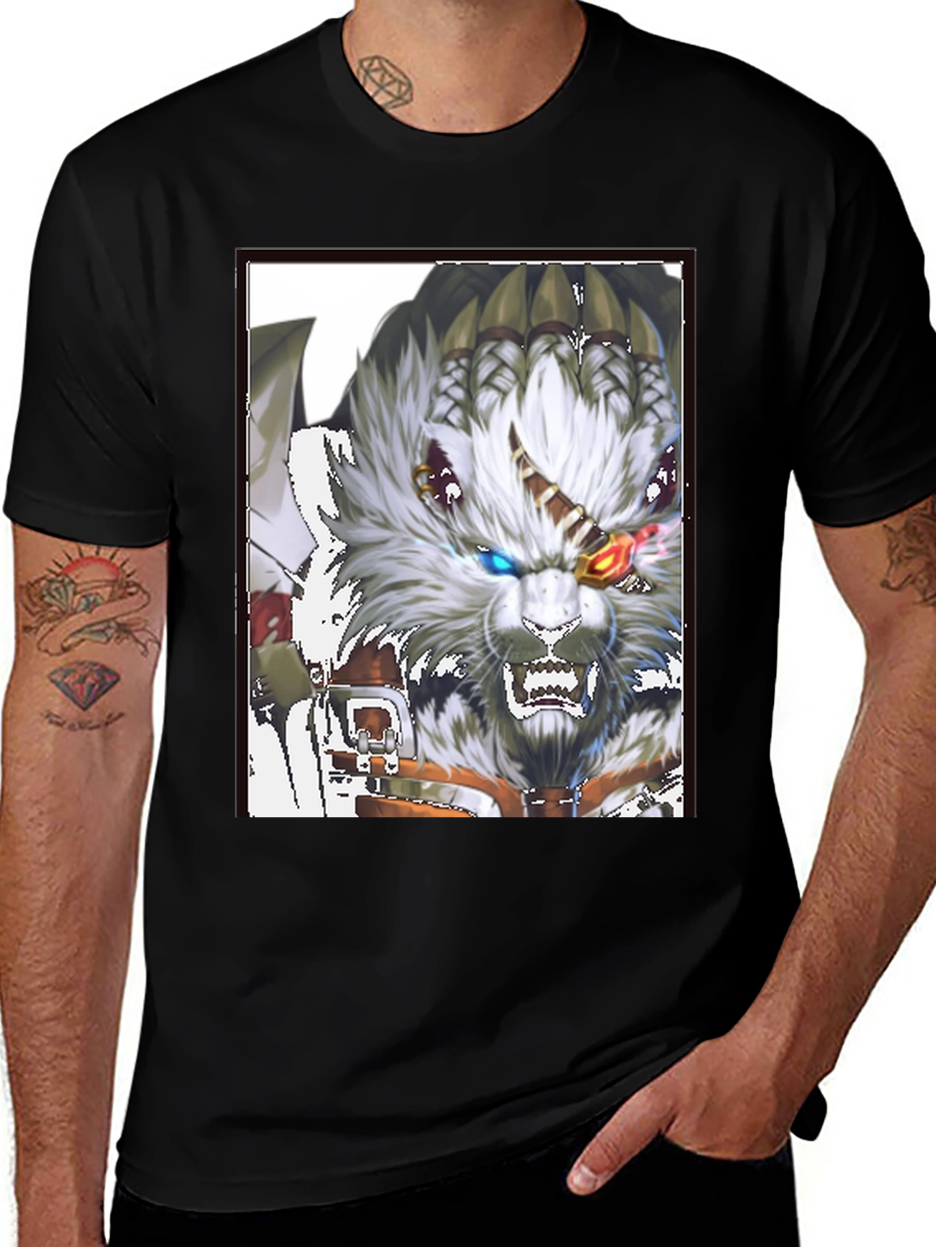 Variant 13 of Bold Graphic Print Tee - Fierce Fantasy Wolf