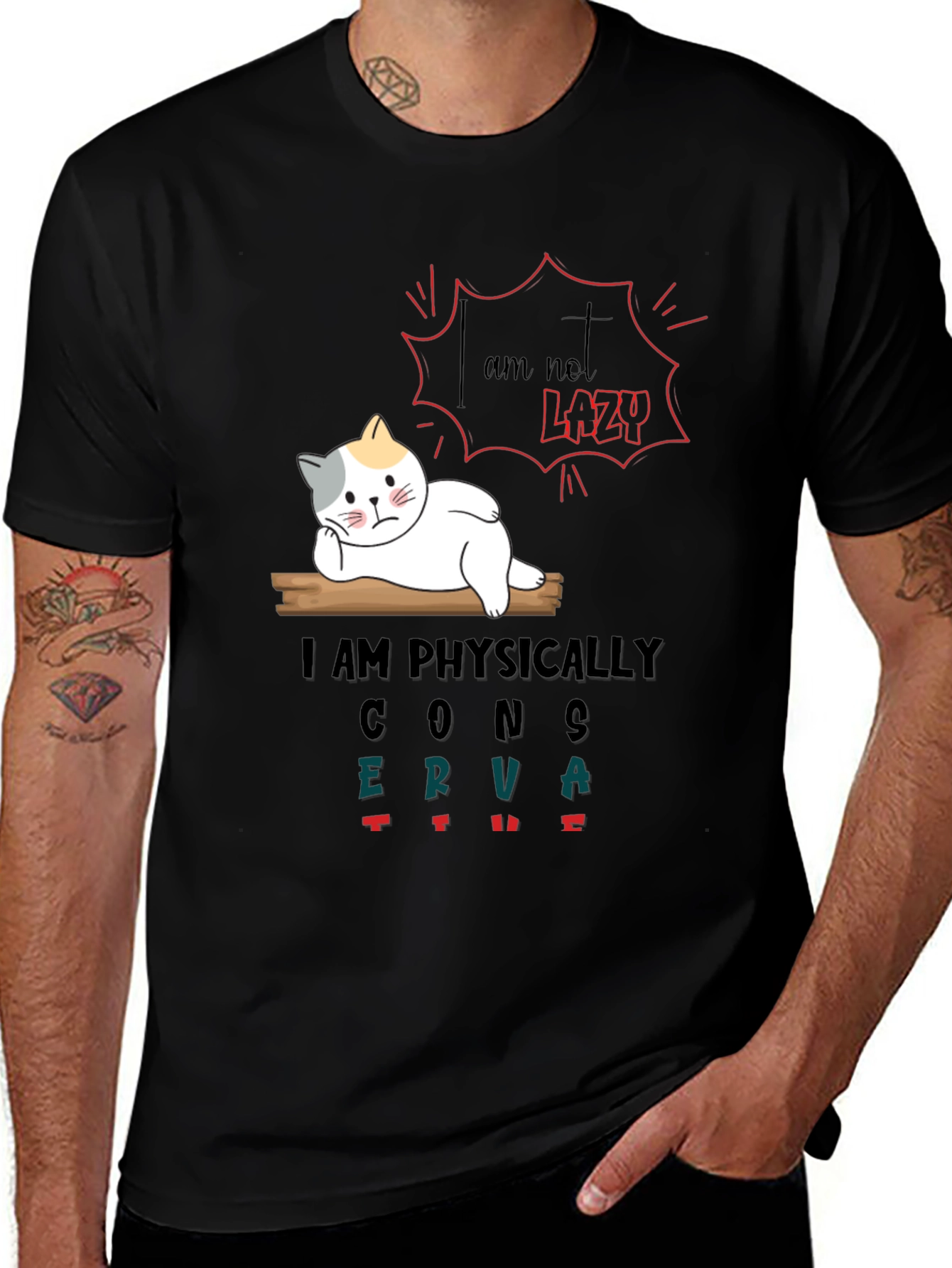 Variant 8 of Lazy Cat Graphic T-Shirt - Humorous & Comfortable