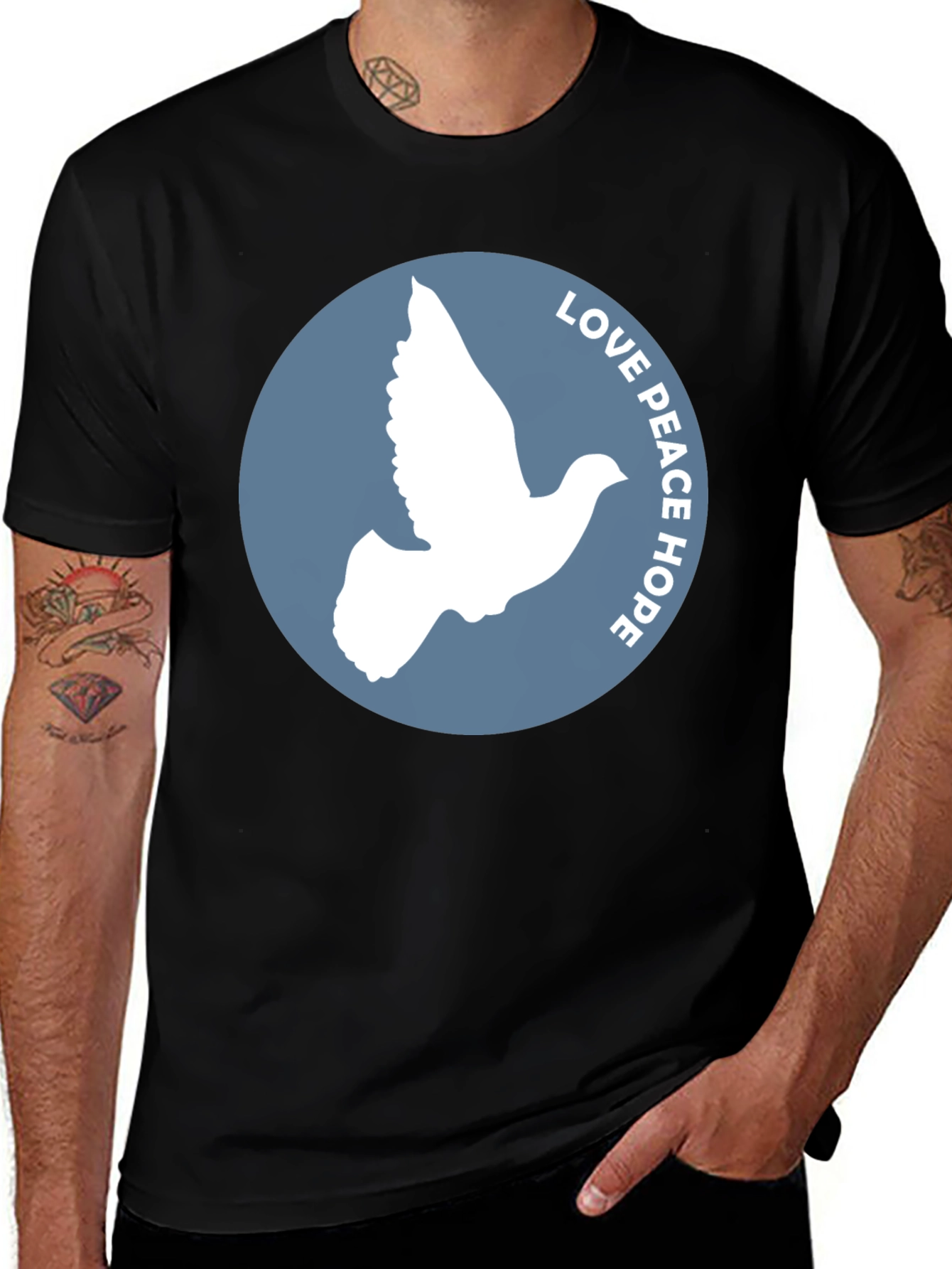 Variant 25 of Peace Dove Graphic Tee - Love, Peace, Hope