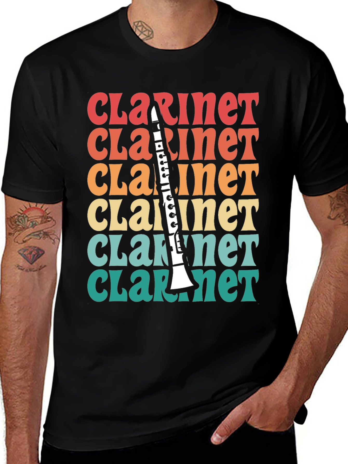 Variant 12 of Retro Clarinet T-Shirt - Music Lover Tee
