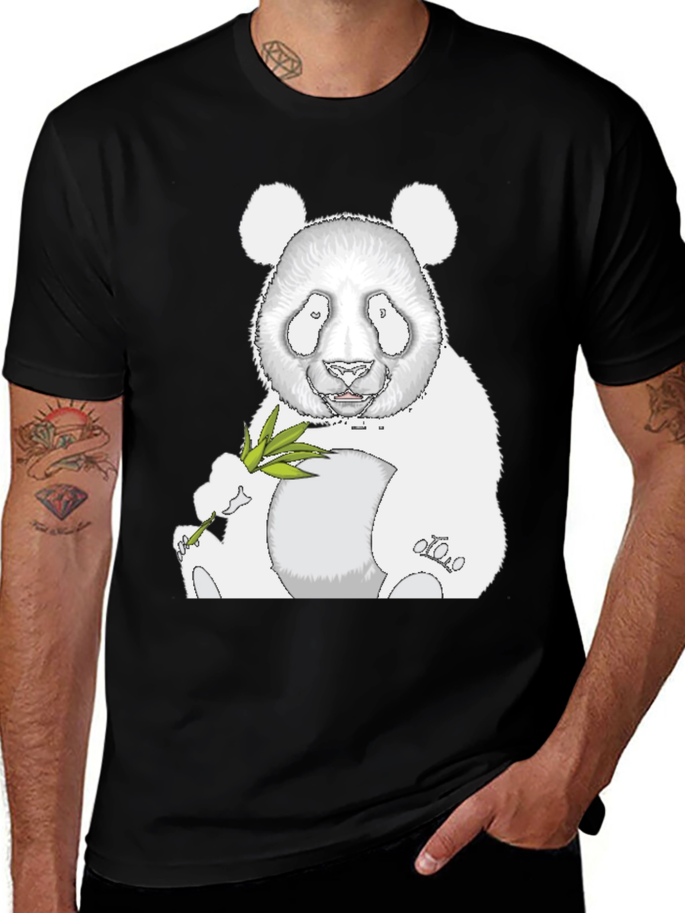 Variant 17 of Panda Graphic Tee - Black Cotton Blend