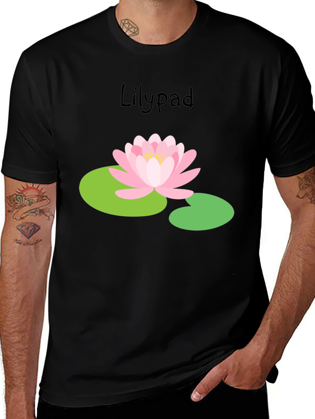 Variant 8 of Lilypad Graphic T-Shirt - Black Cotton Tee