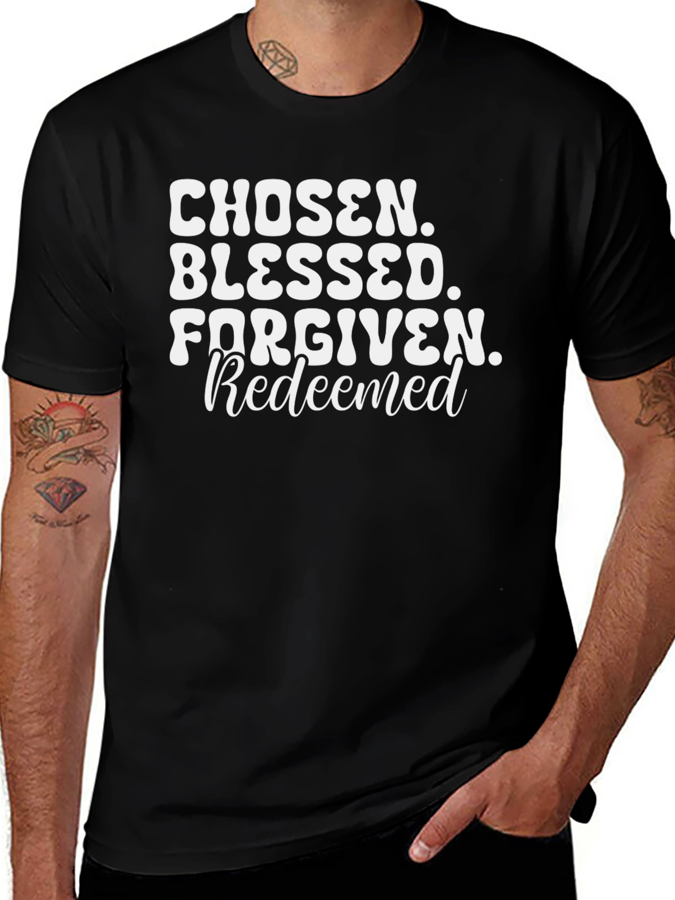 Chosen Blessed Forgiven Redeemed Graphic Tee