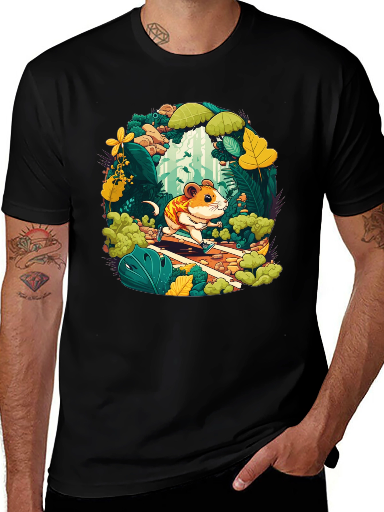 Variant 5 of Hamster Running T-Shirt - Forest Adventure