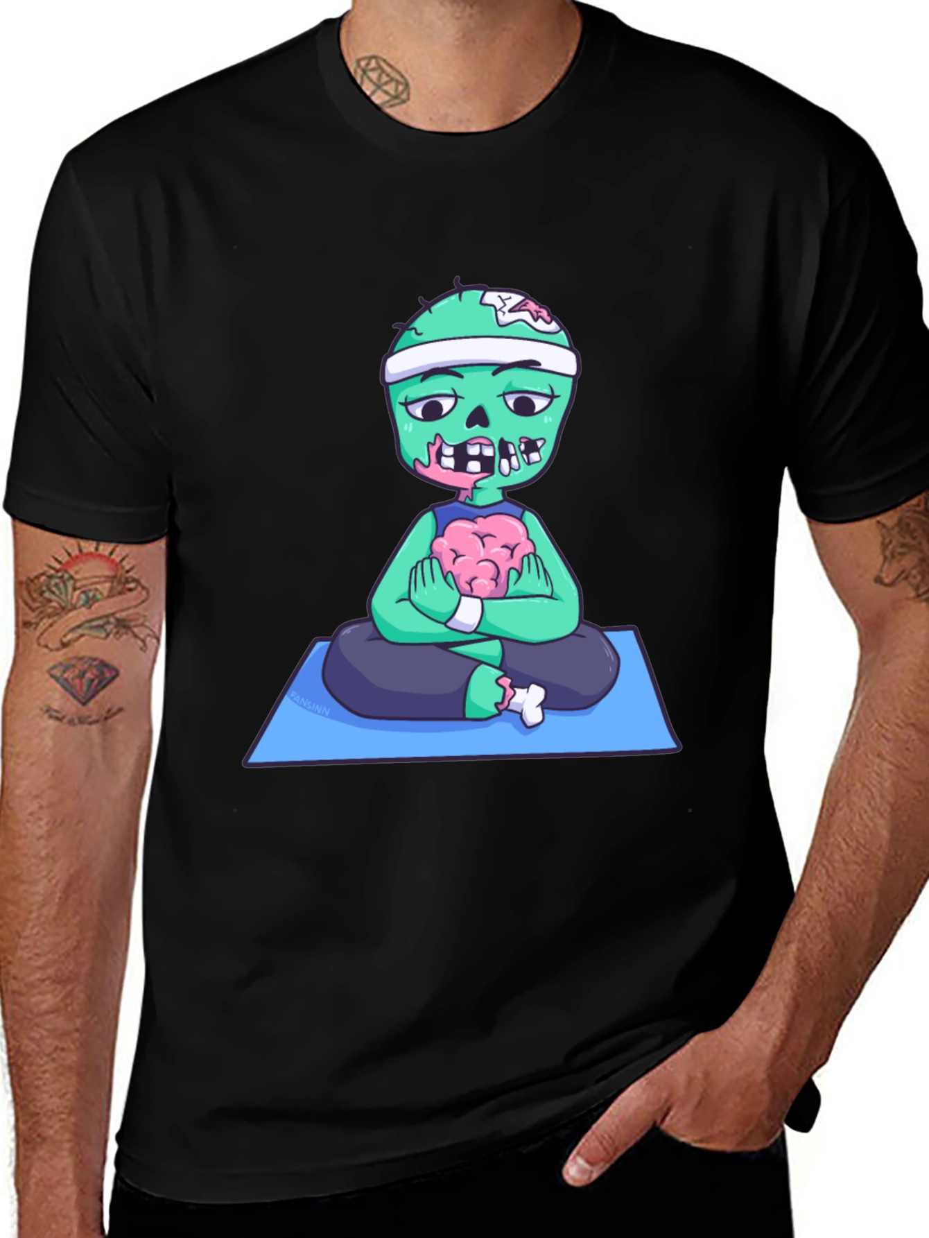 Variant 15 of Zombie Yoga Brains T-Shirt