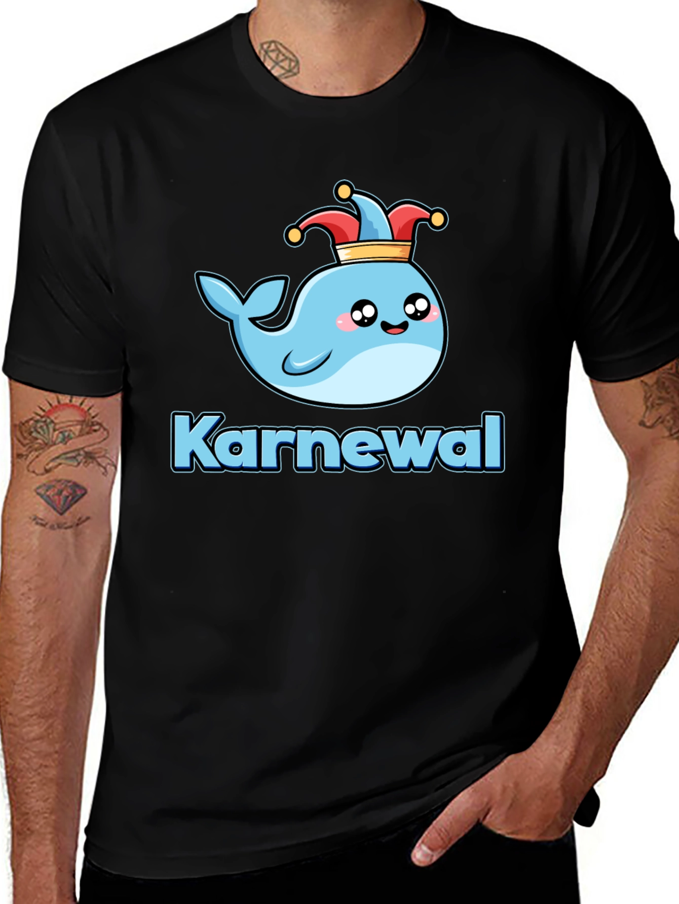 Karneval Whale T-Shirt - Black