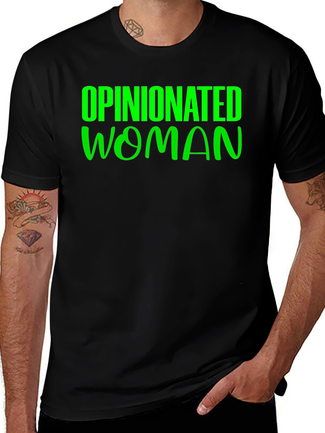 Variant 24 of Opinionated Woman Graphic Tee - Black