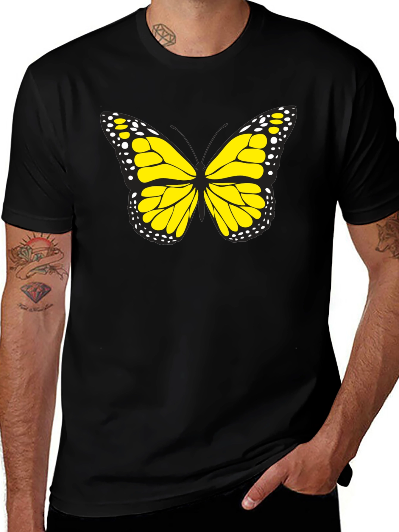 Butterfly Graphic Black T-Shirt