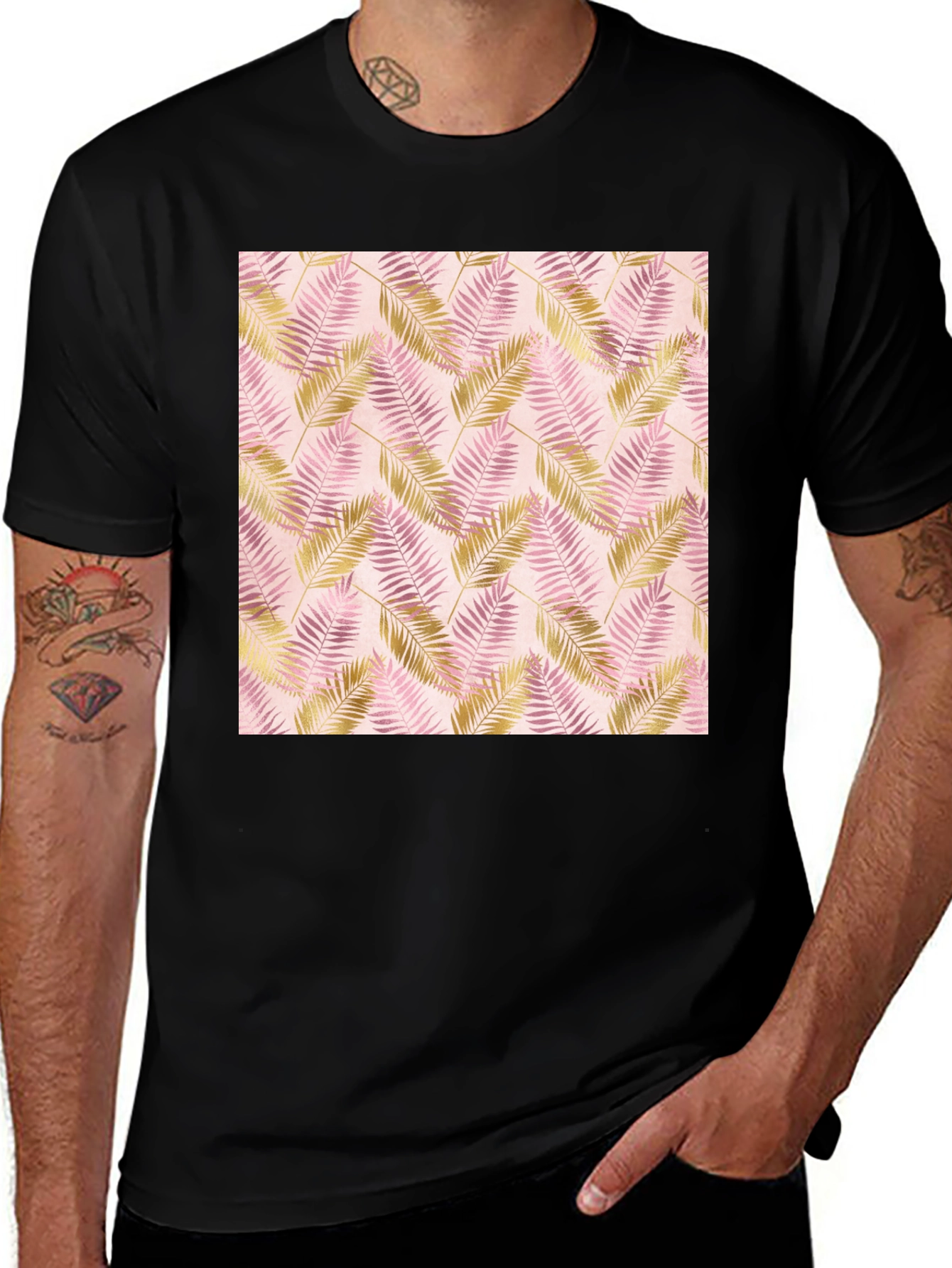 Variant 22 of Tropical Leaves Print Tee - Stylish & Comfortable