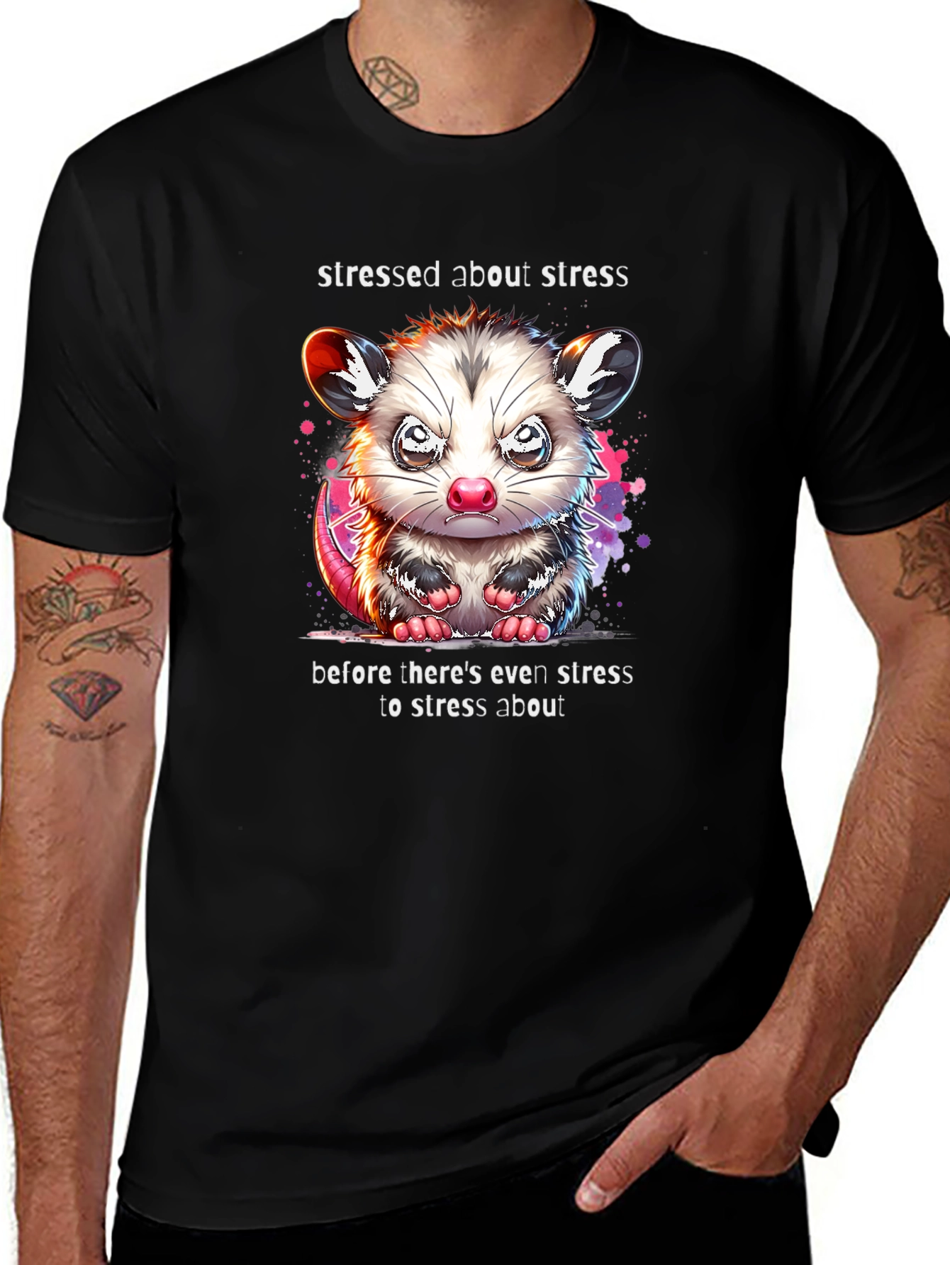 Variant 30 of Stressed Opossum T-Shirt - Before Stress Even Exists