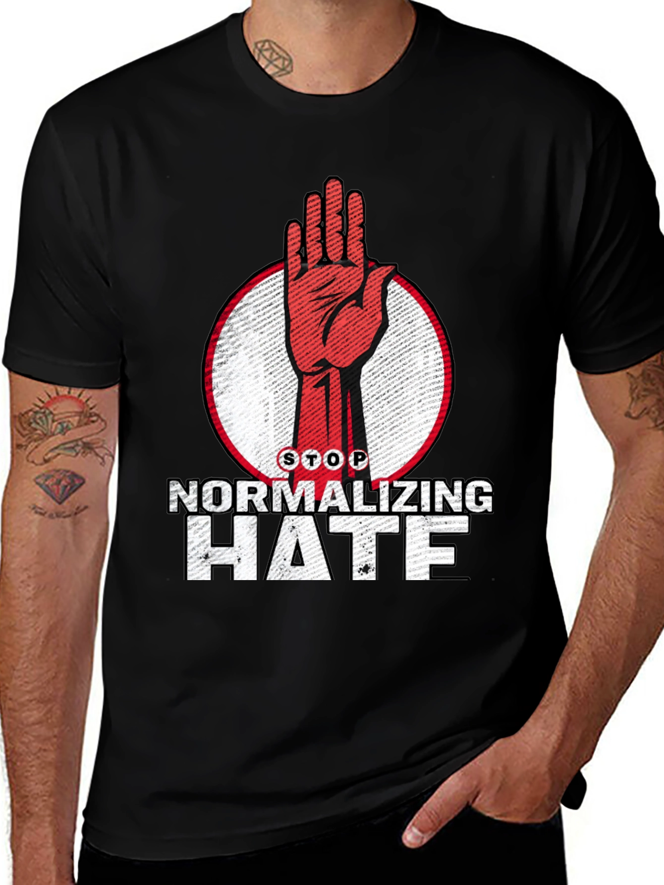 Variant 4 of Stop Normalizing Hate Graphic T-Shirt
