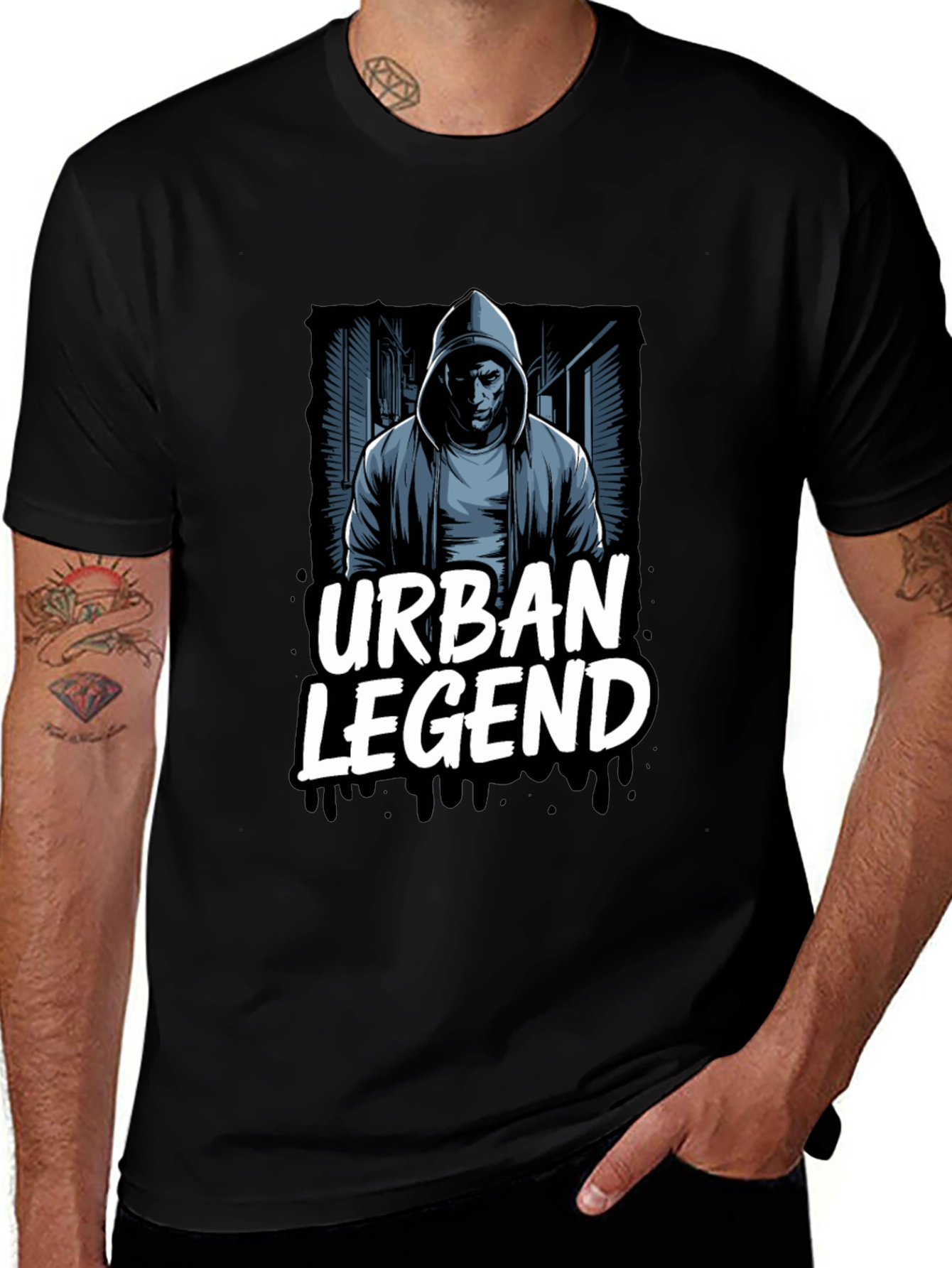 Variant 27 of Urban Legend Graphic T-Shirt - Black
