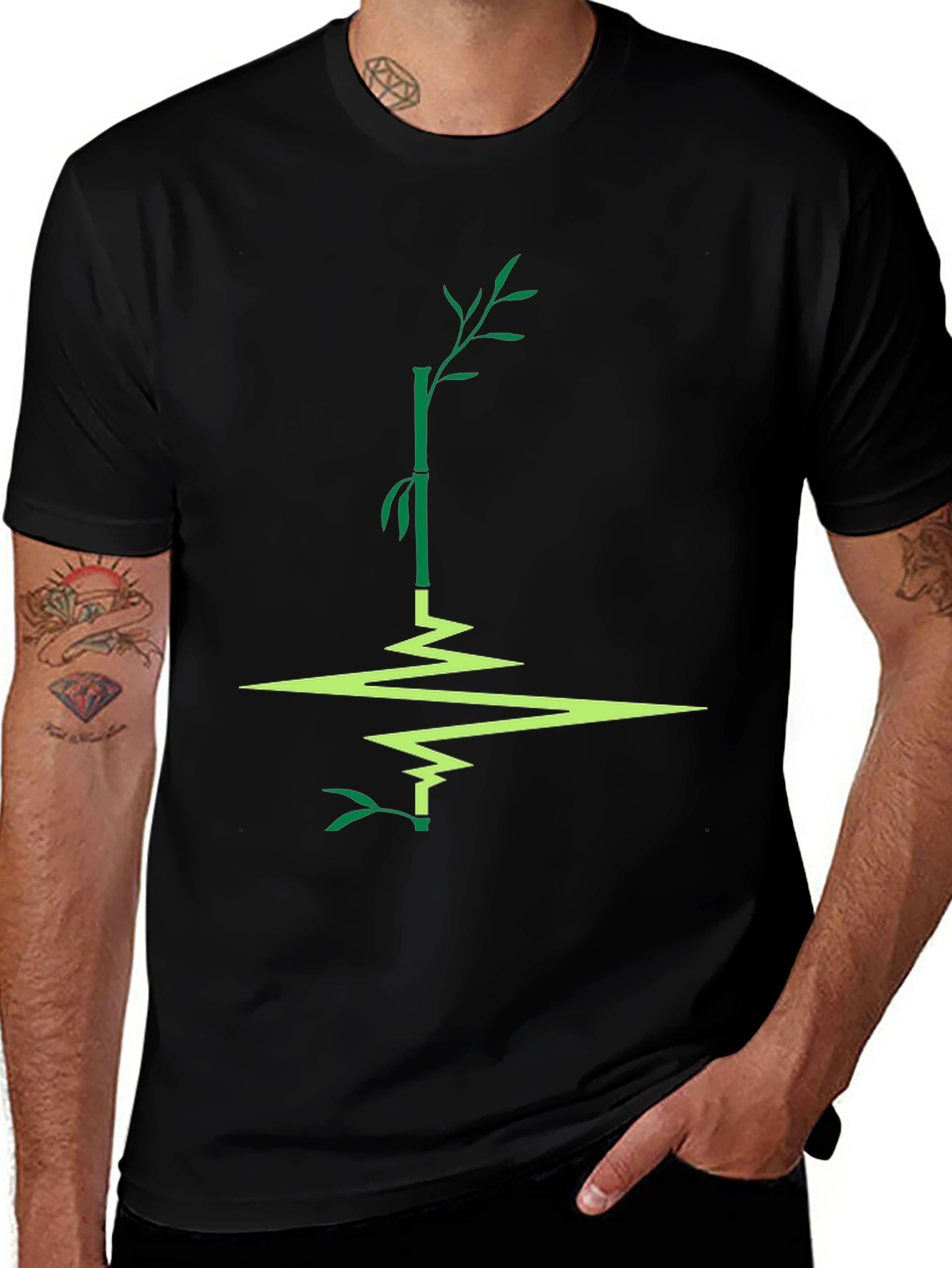 Bamboo Reflection Graphic Tee - Stylish Men's T-Shirt