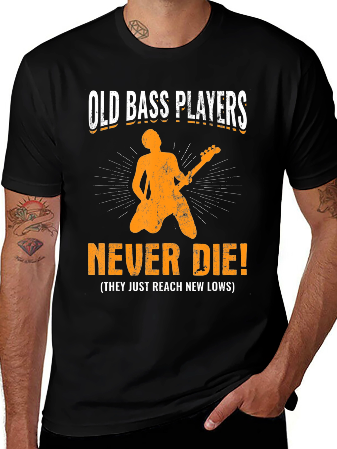 Variant 5 of Old Bass Players Never Die T-Shirt