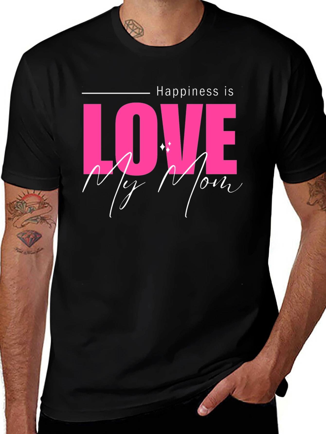 Variant 22 of Happiness is Love My Mom Black T-Shirt