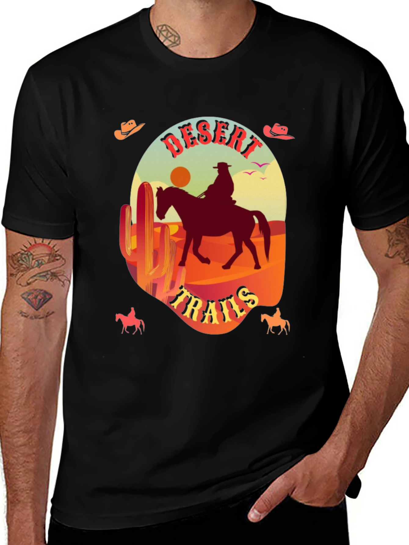 Variant 30 of Desert Trails Graphic Tee - Cowboy Western Style