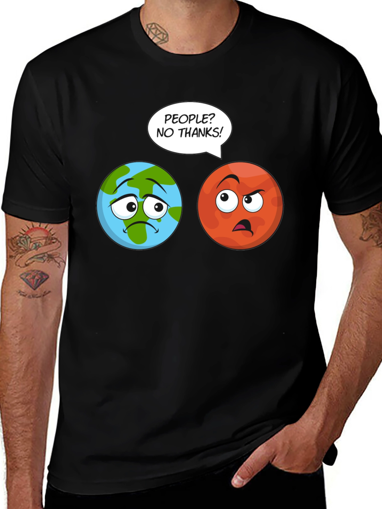 Variant 20 of Planet Earth and Mars T-Shirt - No People!