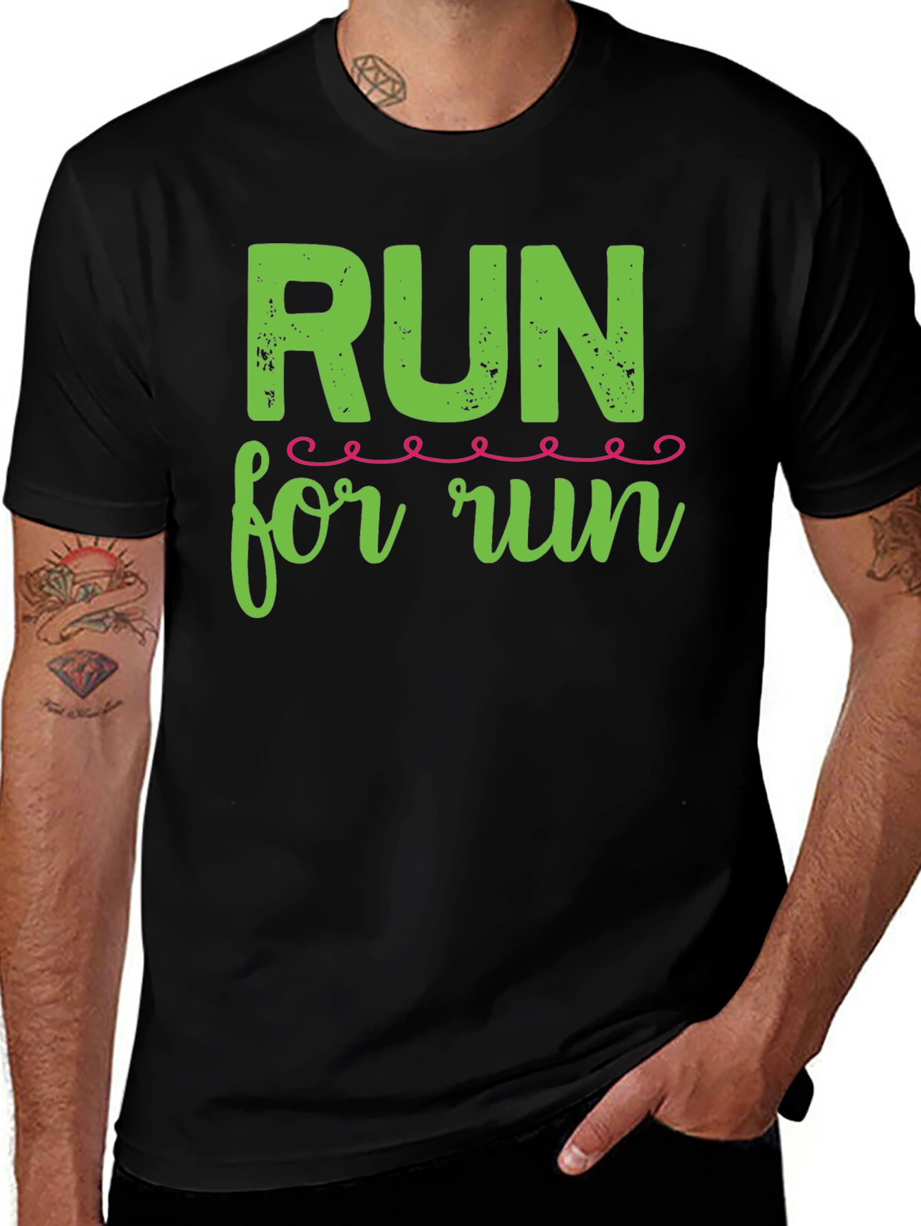 Variant 20 of Run for Run Graphic Tee - Black Cotton Shirt