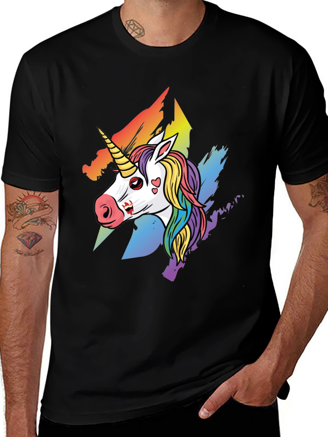 Unicorn Graphic Tee - Rainbow Zombie Unicorn T-Shirt