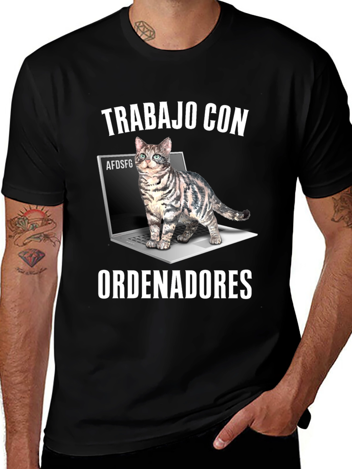 Trabajo Con Ordenadores Cat T-Shirt