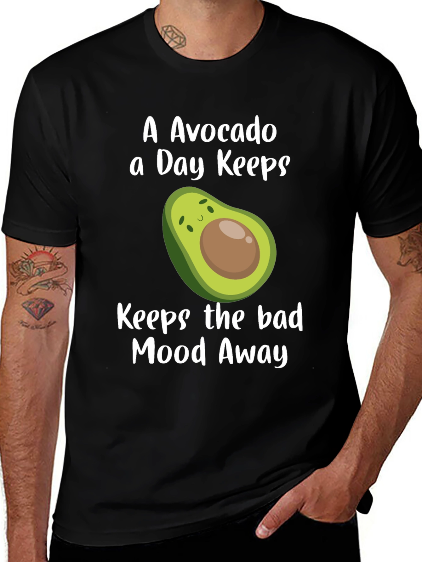 Funny Avocado T-Shirt: A Day Keeps the Bad Mood Away
