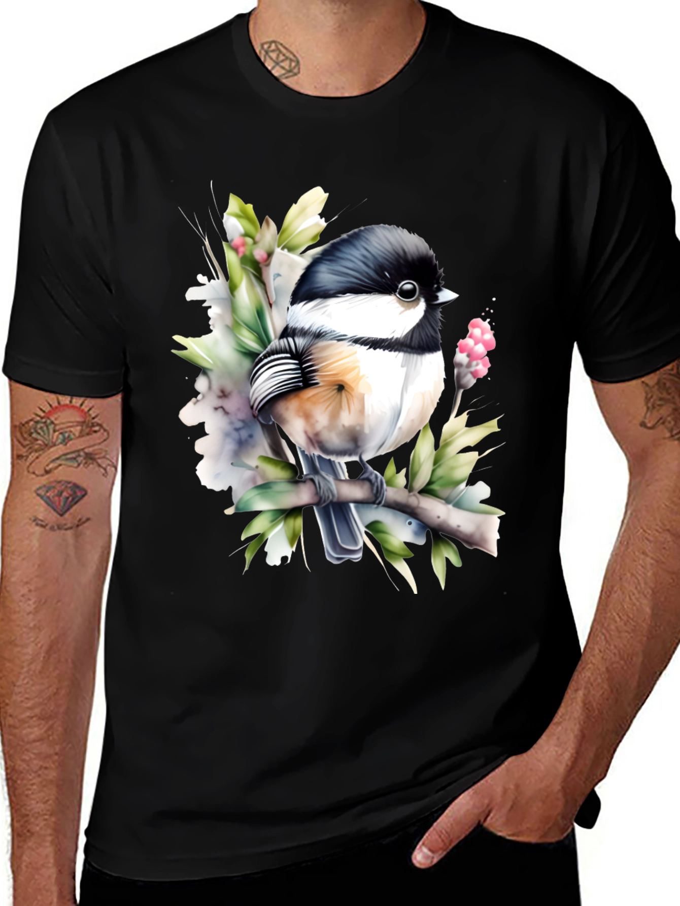 Variant 9 of Chickadee Bird Graphic Tee - Nature Lover T-Shirt