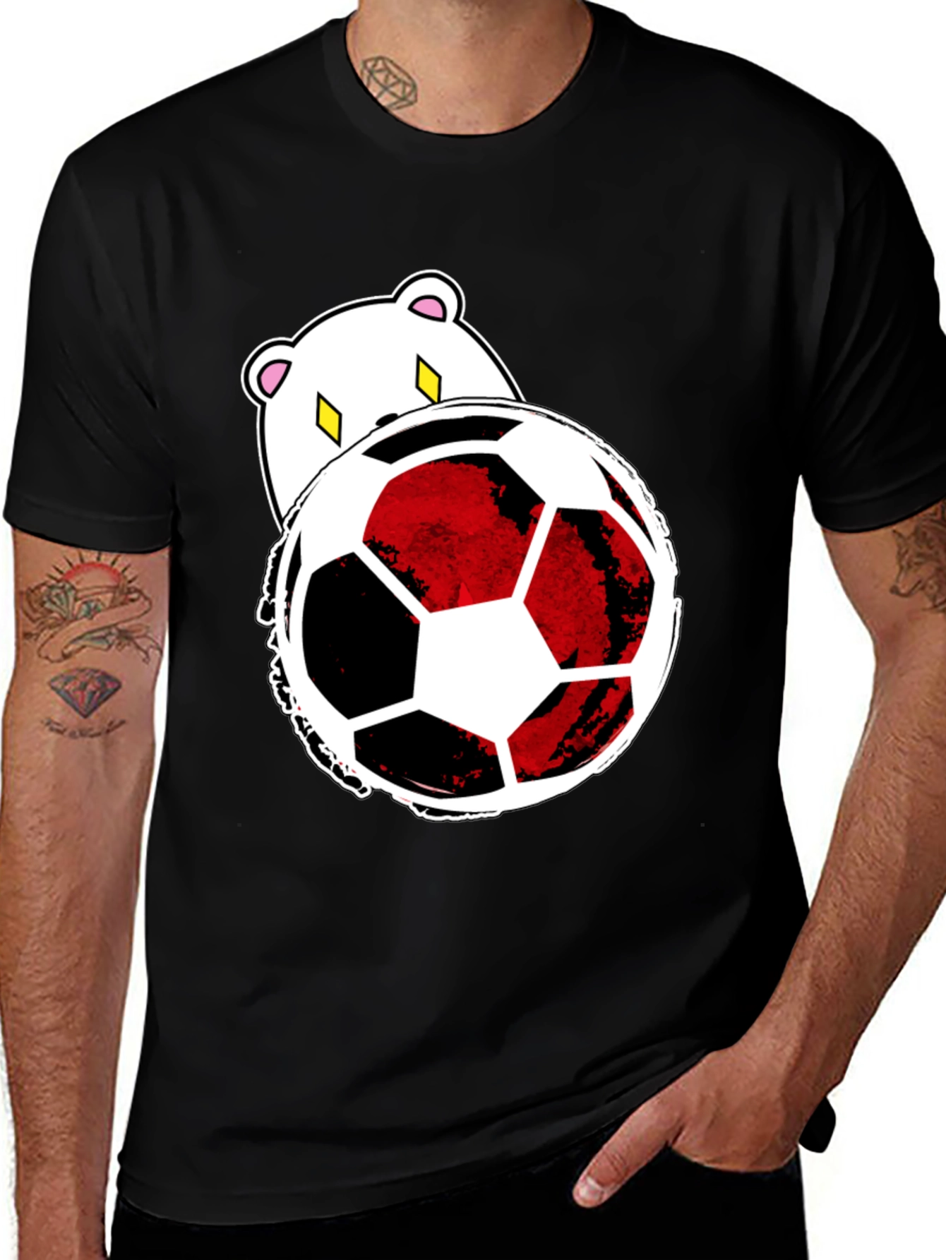 Variant 21 of Bear Soccer T-Shirt - Black