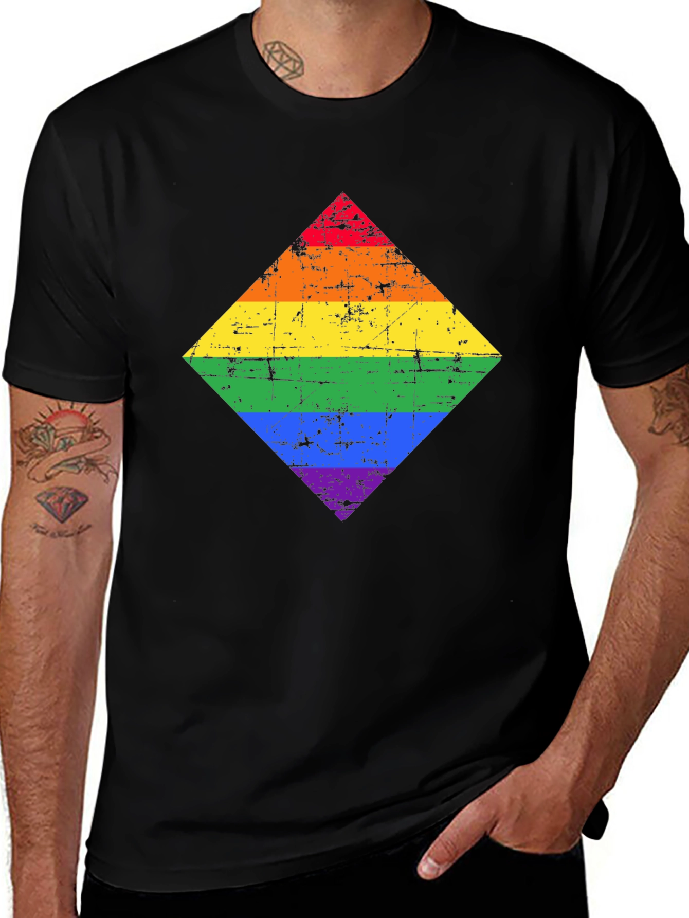 Variant 25 of Rainbow Pride Diamond Graphic Tee