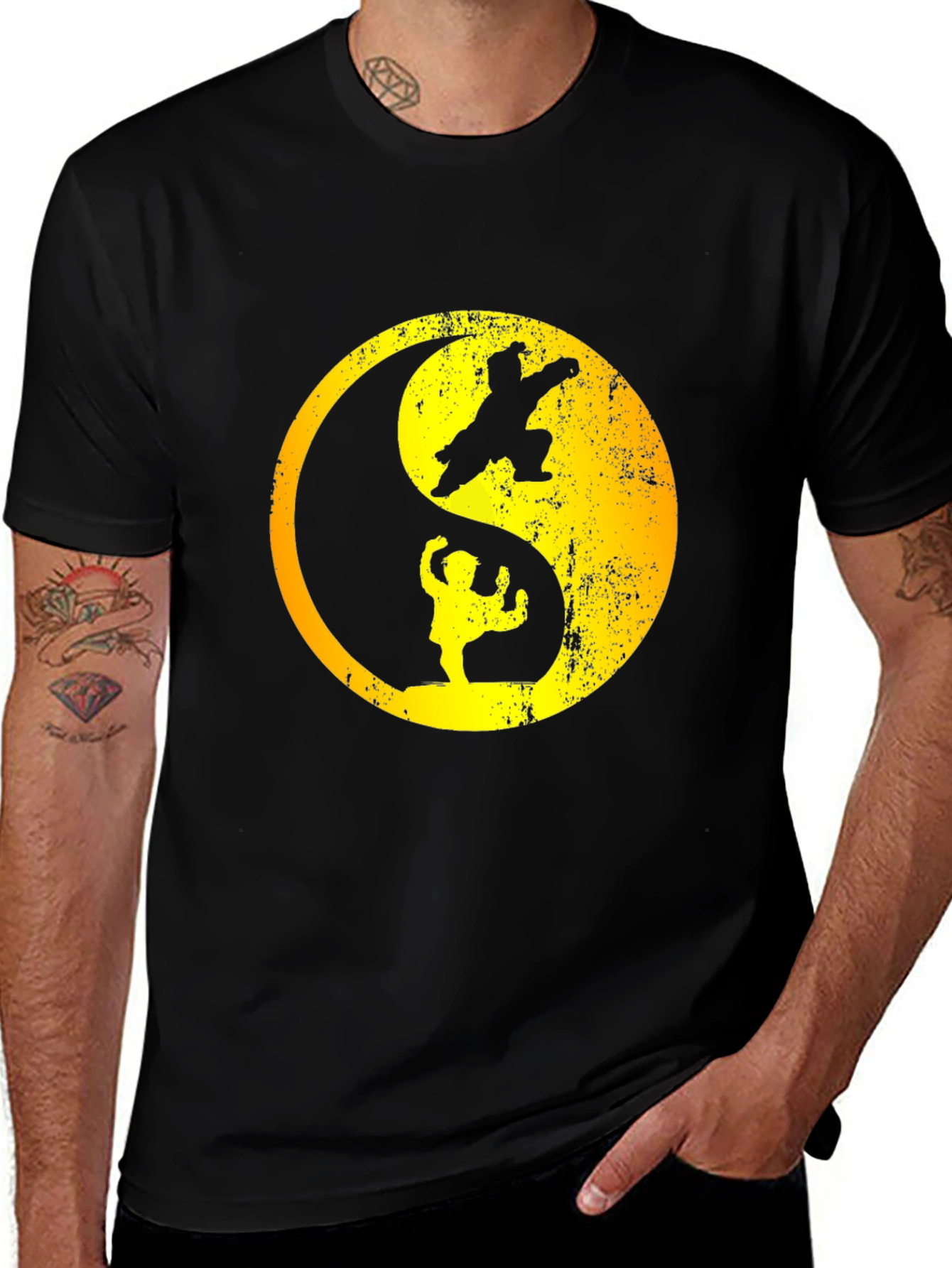 Variant 9 of Yin Yang Kung Fu Black T-Shirt