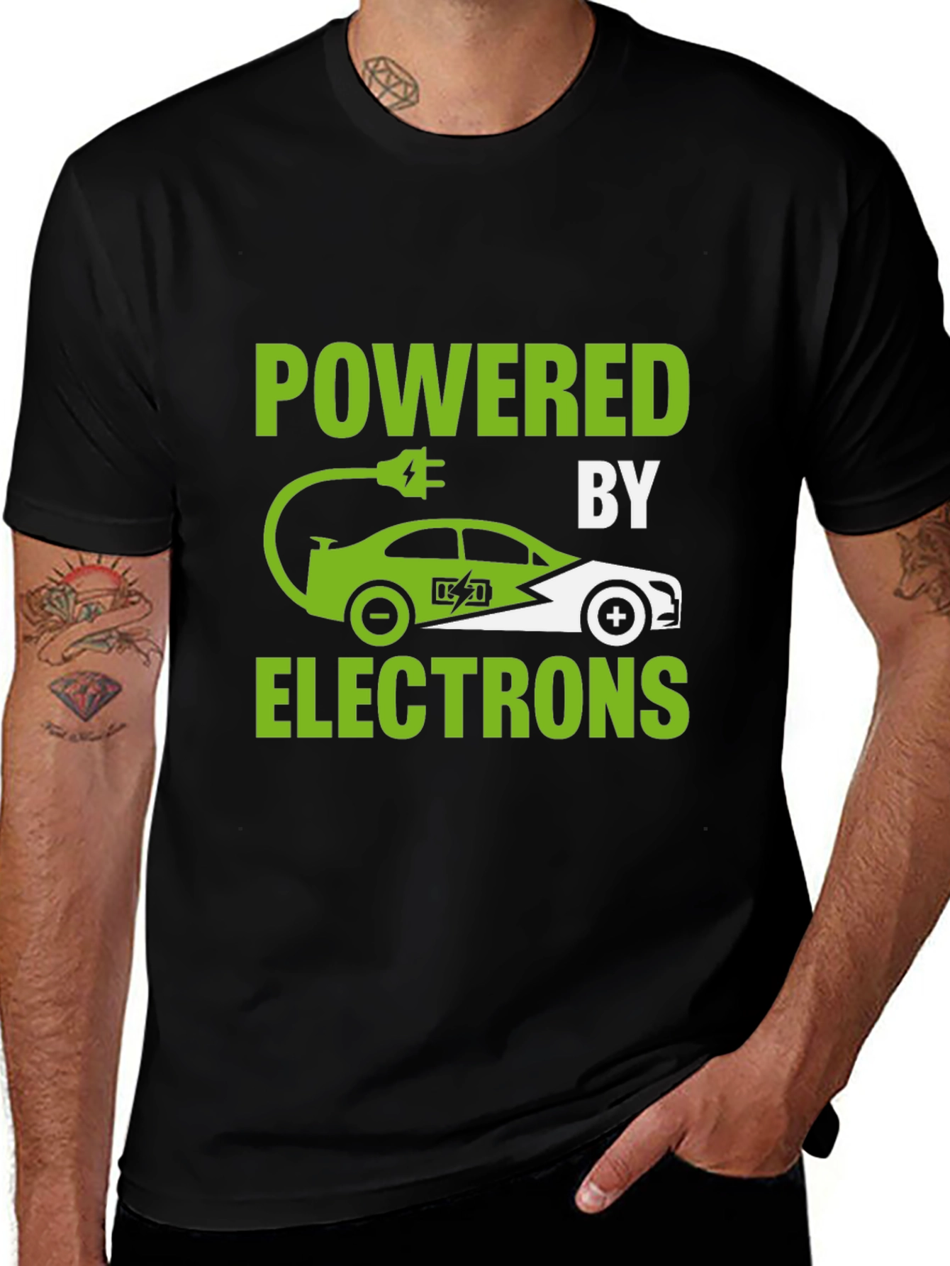 Powered By Electrons Electric Car T-Shirt